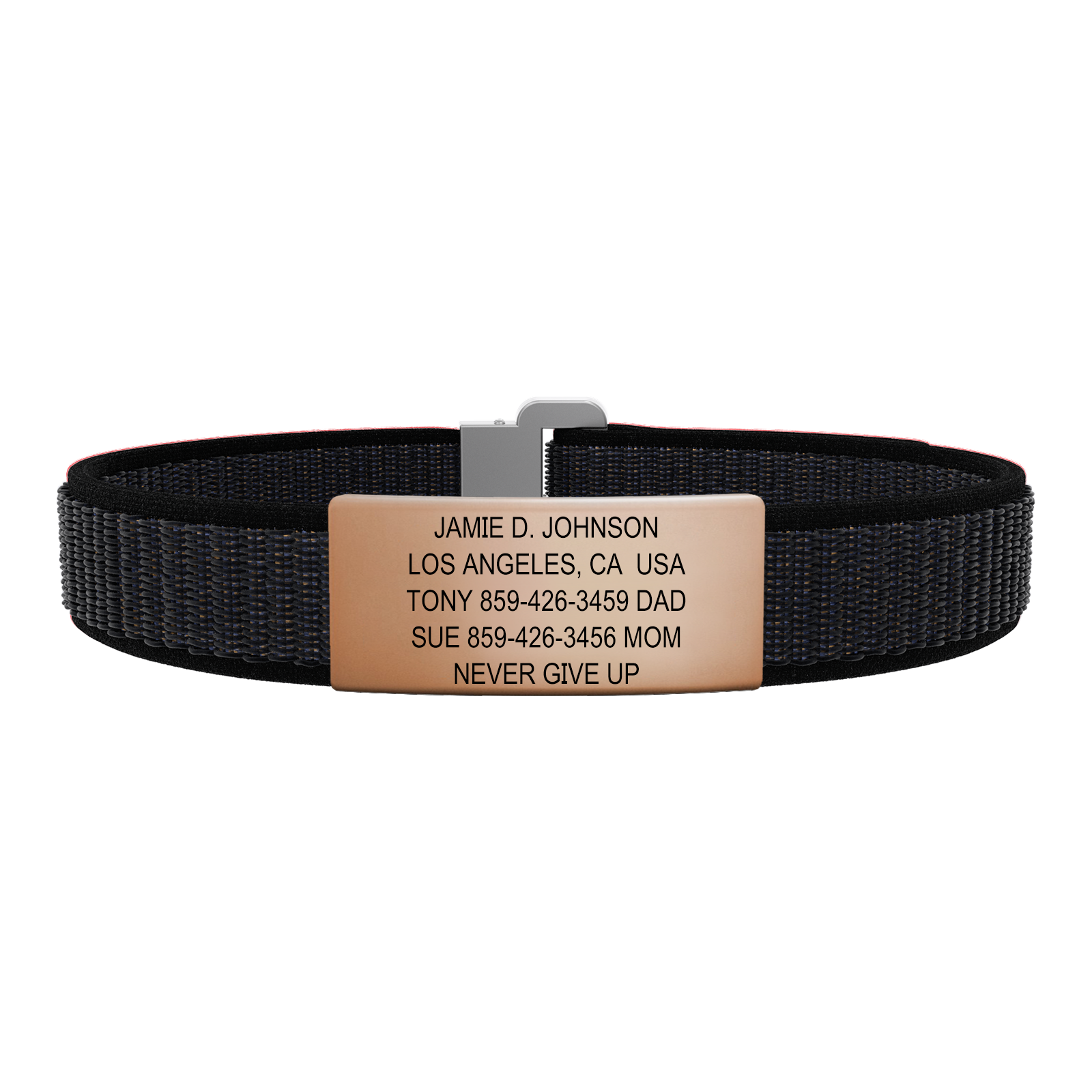 The Wrist ID Elite 13mm Rose Gold Nylon Loop