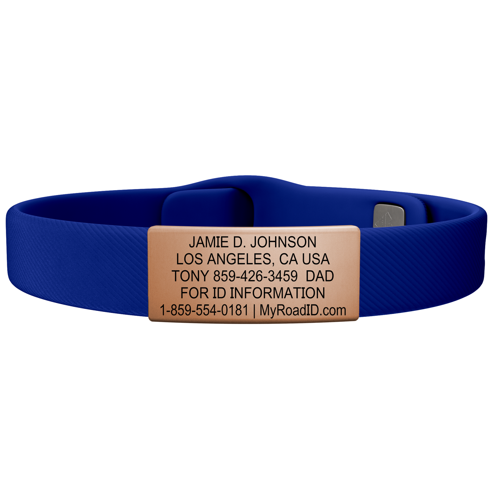 The Wrist ID Elite 13mm Rose Gold Silicone Pin-Tuck