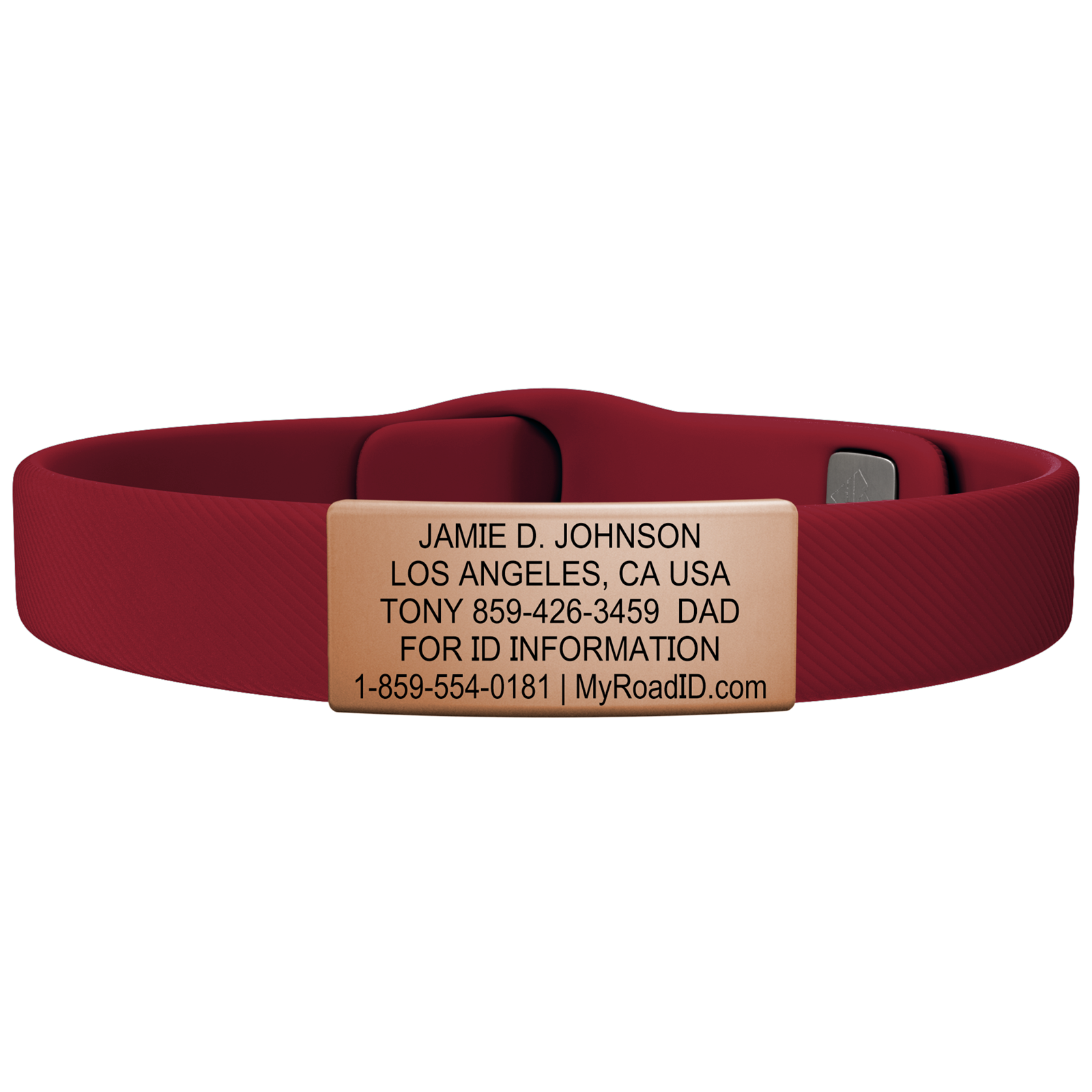 The Wrist ID Elite 13mm Rose Gold Silicone Pin-Tuck