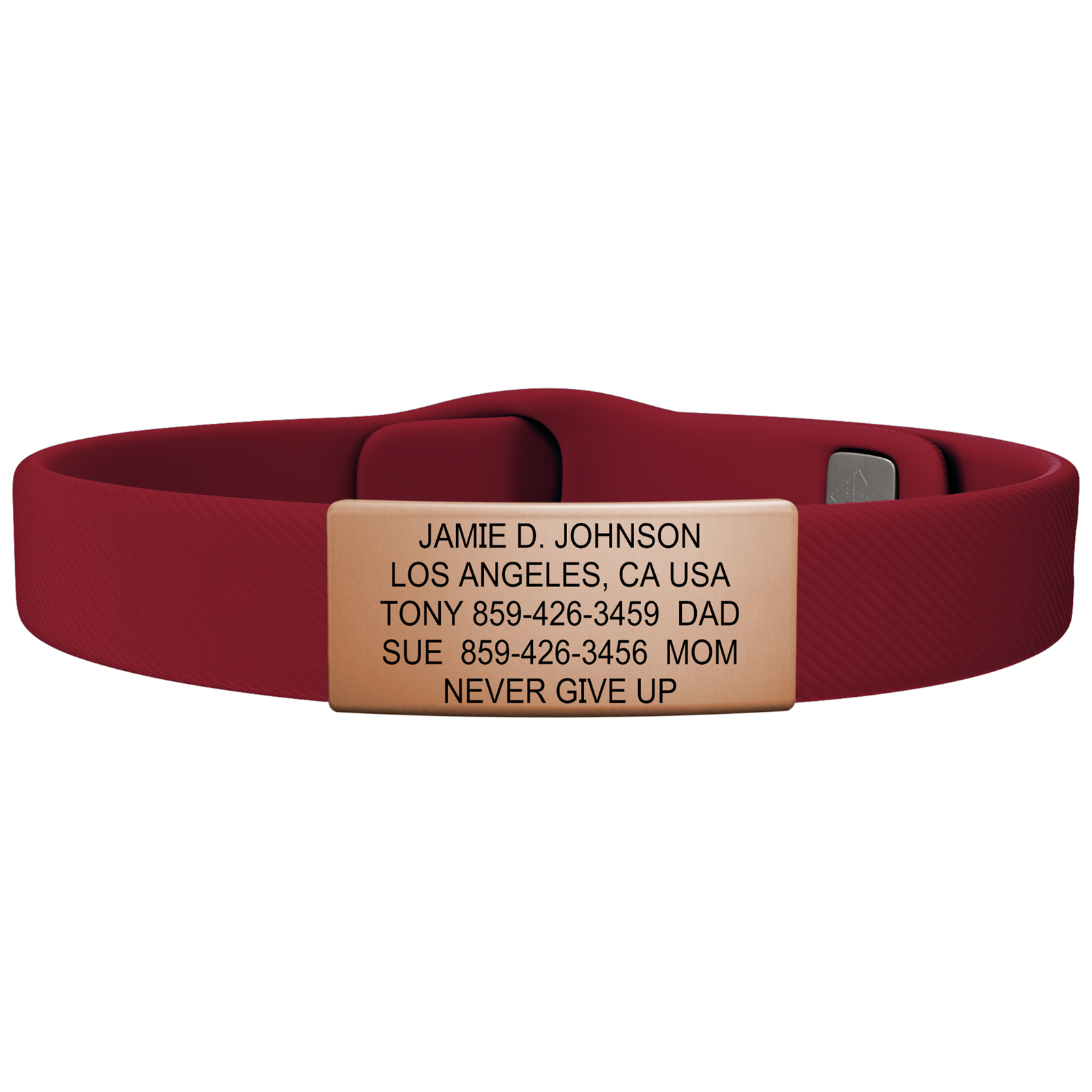 The Wrist ID Elite 13mm Rose Gold Silicone Pin-Tuck