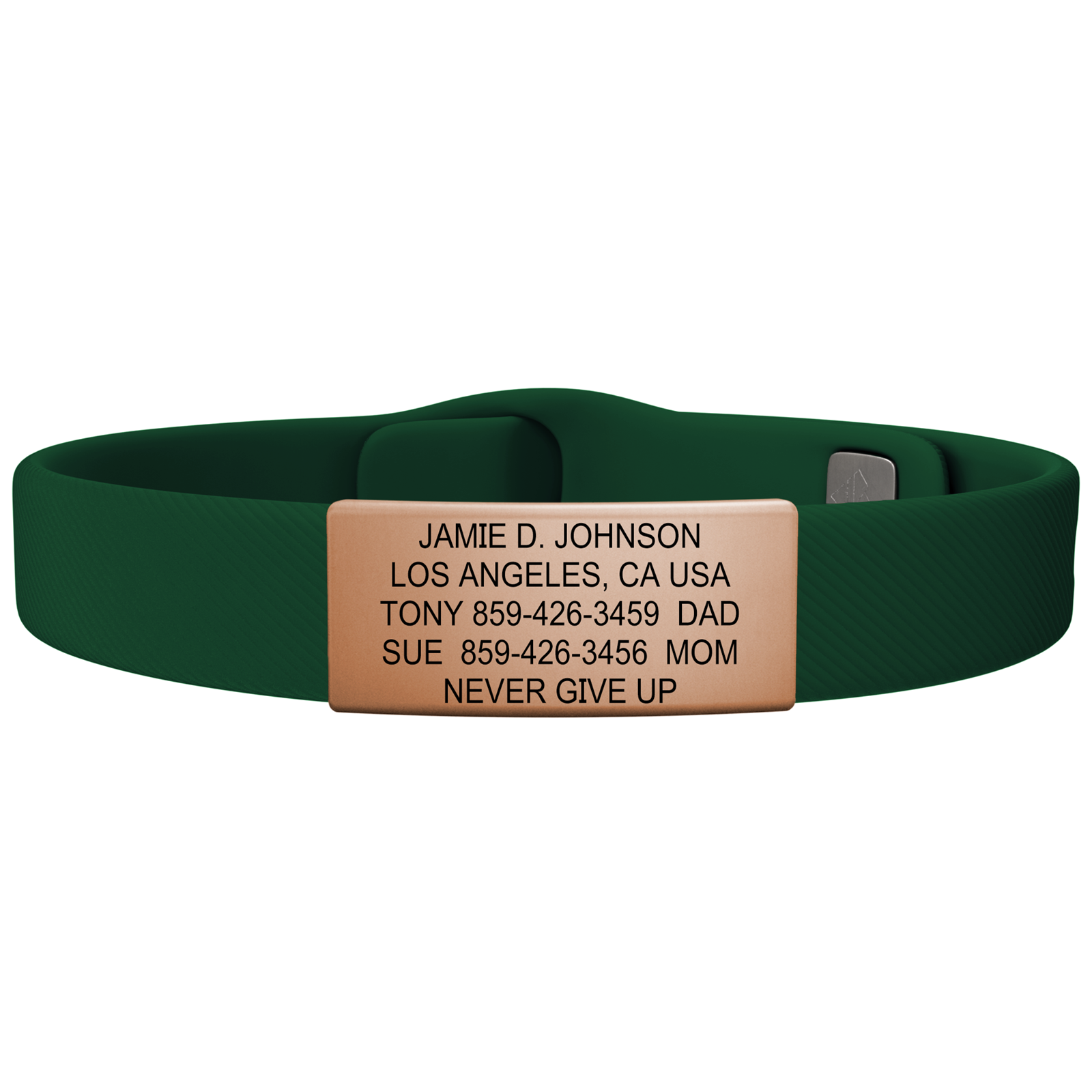 The Wrist ID Elite 13mm Rose Gold Silicone Pin-Tuck