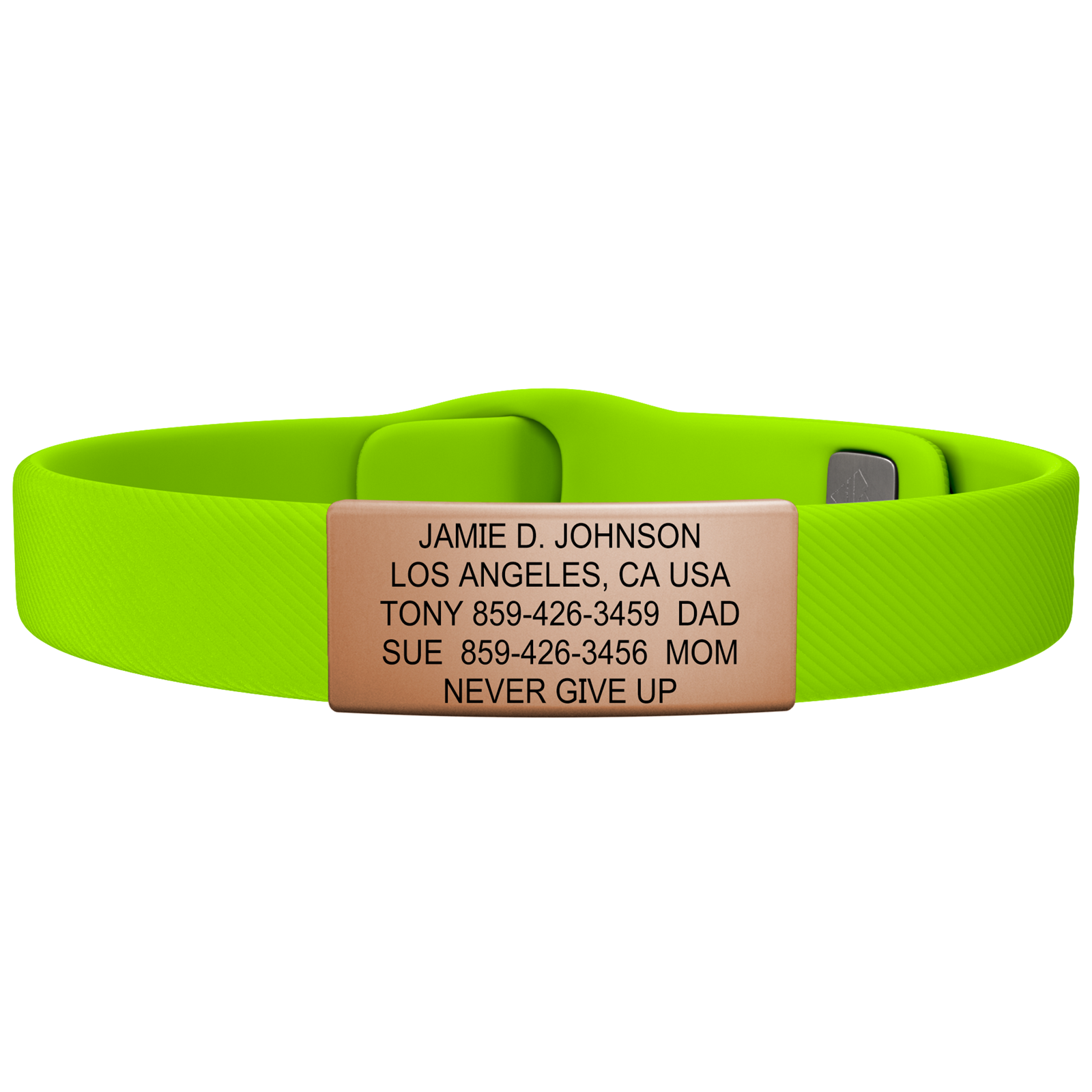 The Wrist ID Elite 13mm Rose Gold Silicone Pin-Tuck