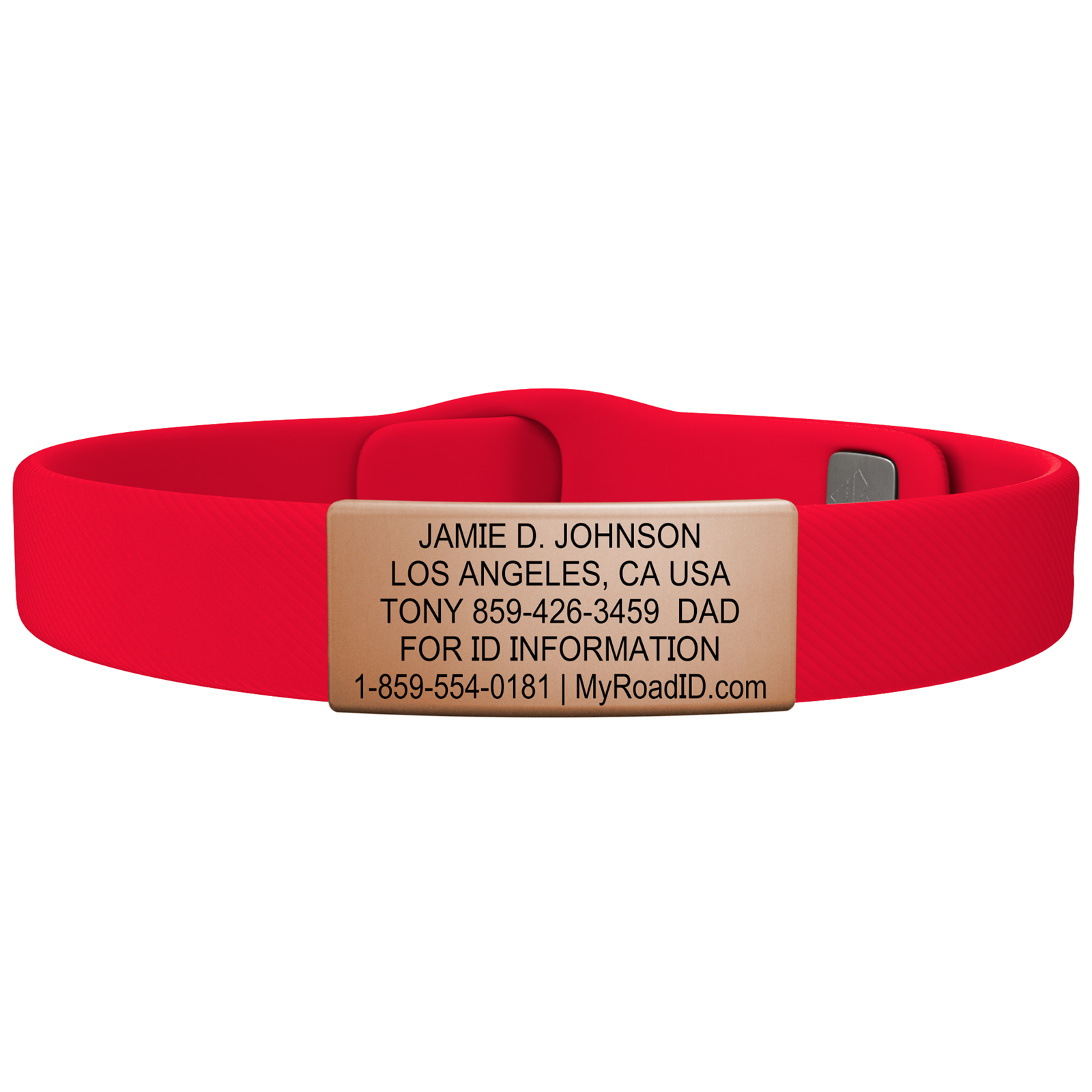 The Wrist ID Elite 13mm Rose Gold Silicone Pin-Tuck