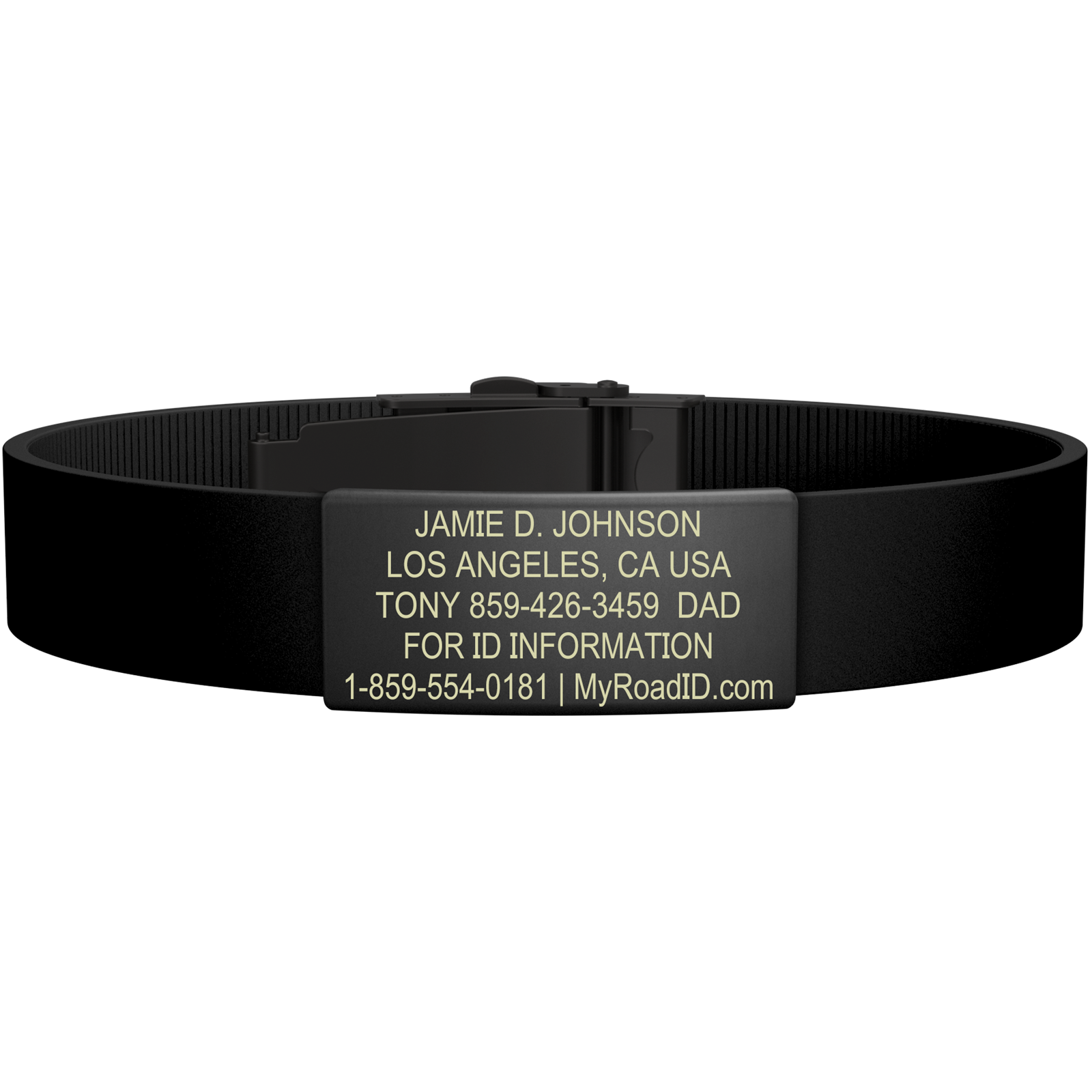 The Wrist ID Elite 13mm Graphite Silicone Clasp