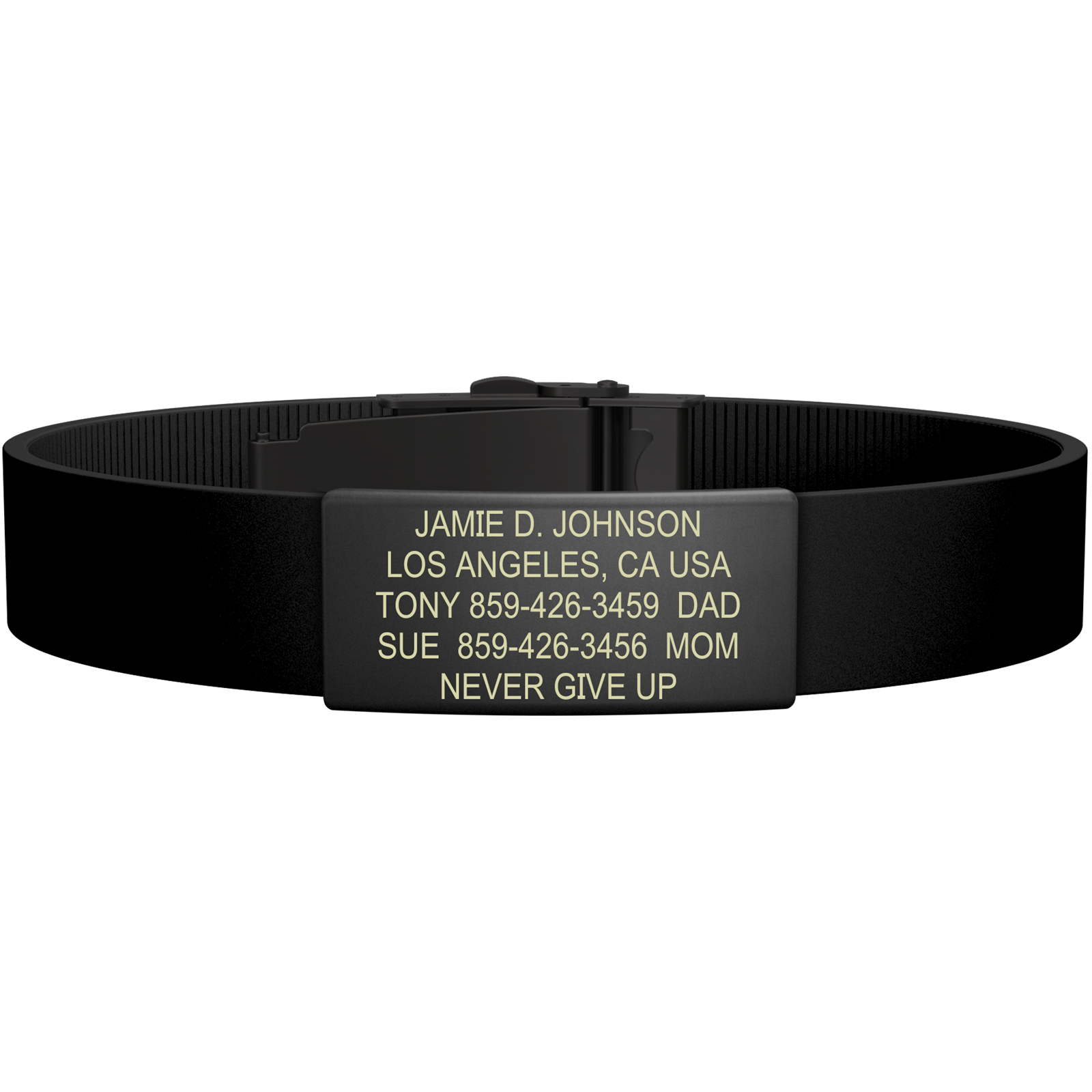 The Wrist ID Elite 13mm Graphite Silicone Clasp