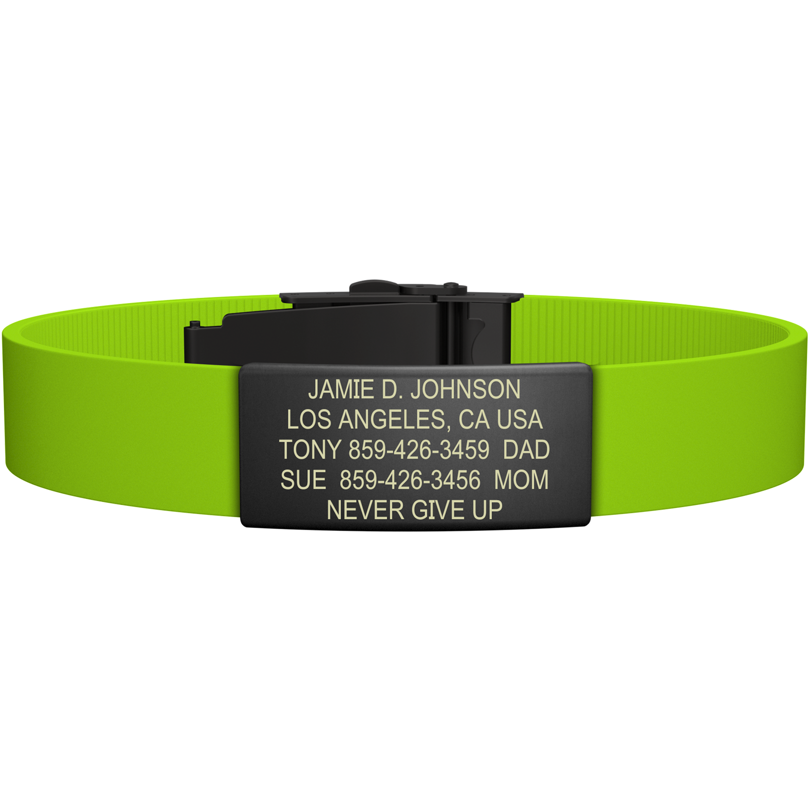 The Wrist ID Elite 13mm Graphite Silicone Clasp