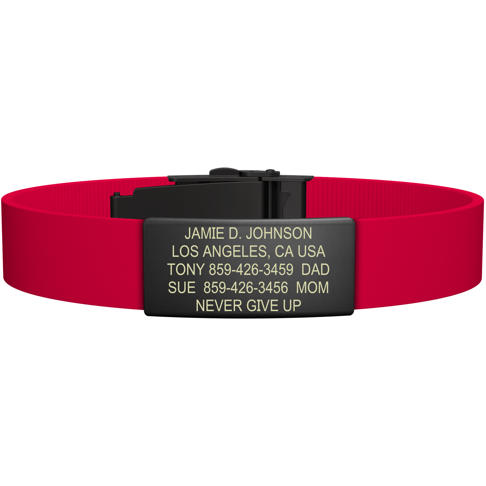 The Wrist ID Elite 13mm Graphite Silicone Clasp