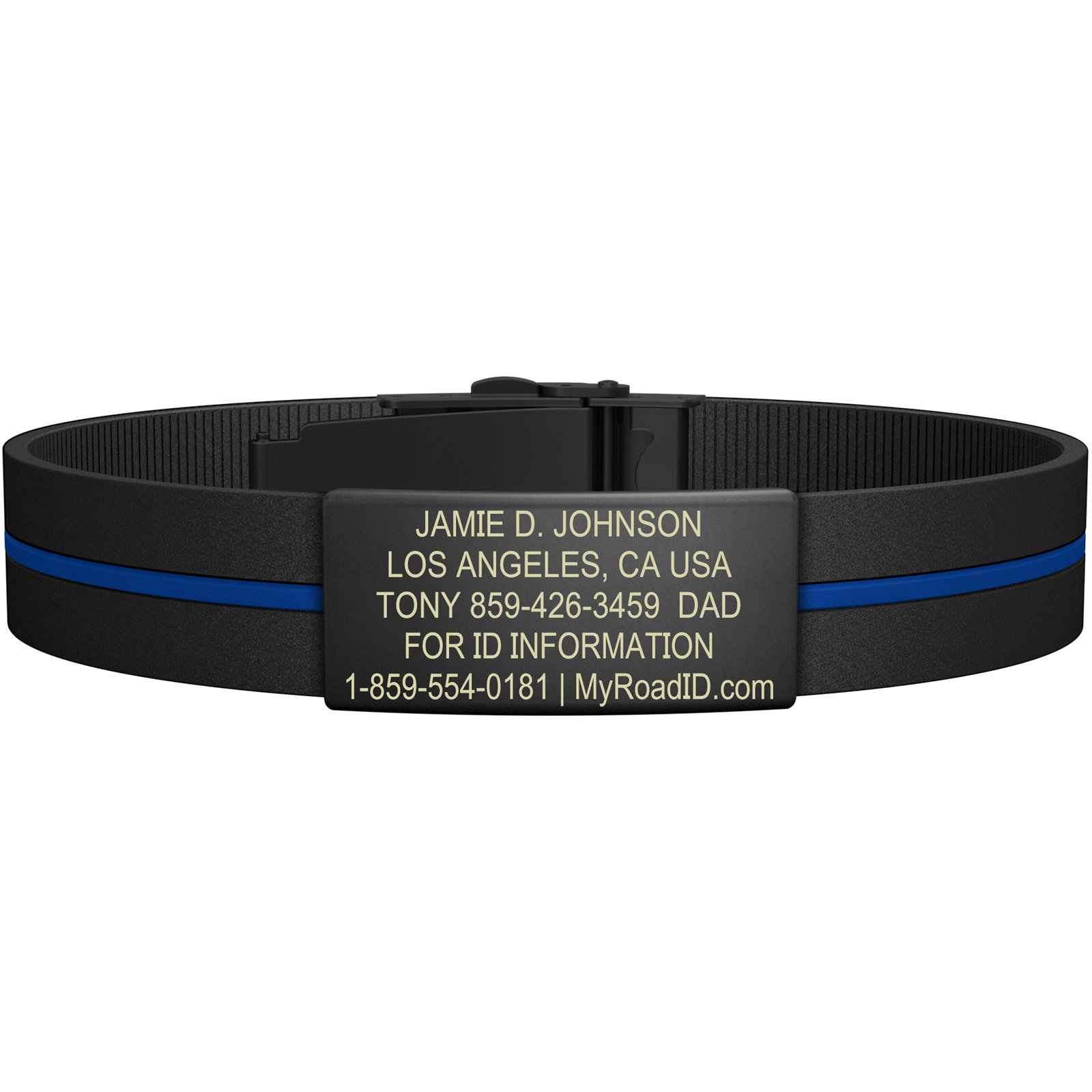 The Wrist ID Elite 13mm Graphite Silicone Clasp