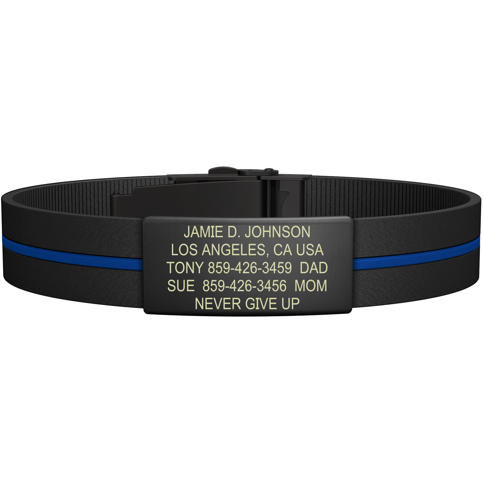 The Wrist ID Elite 13mm Graphite Silicone Clasp