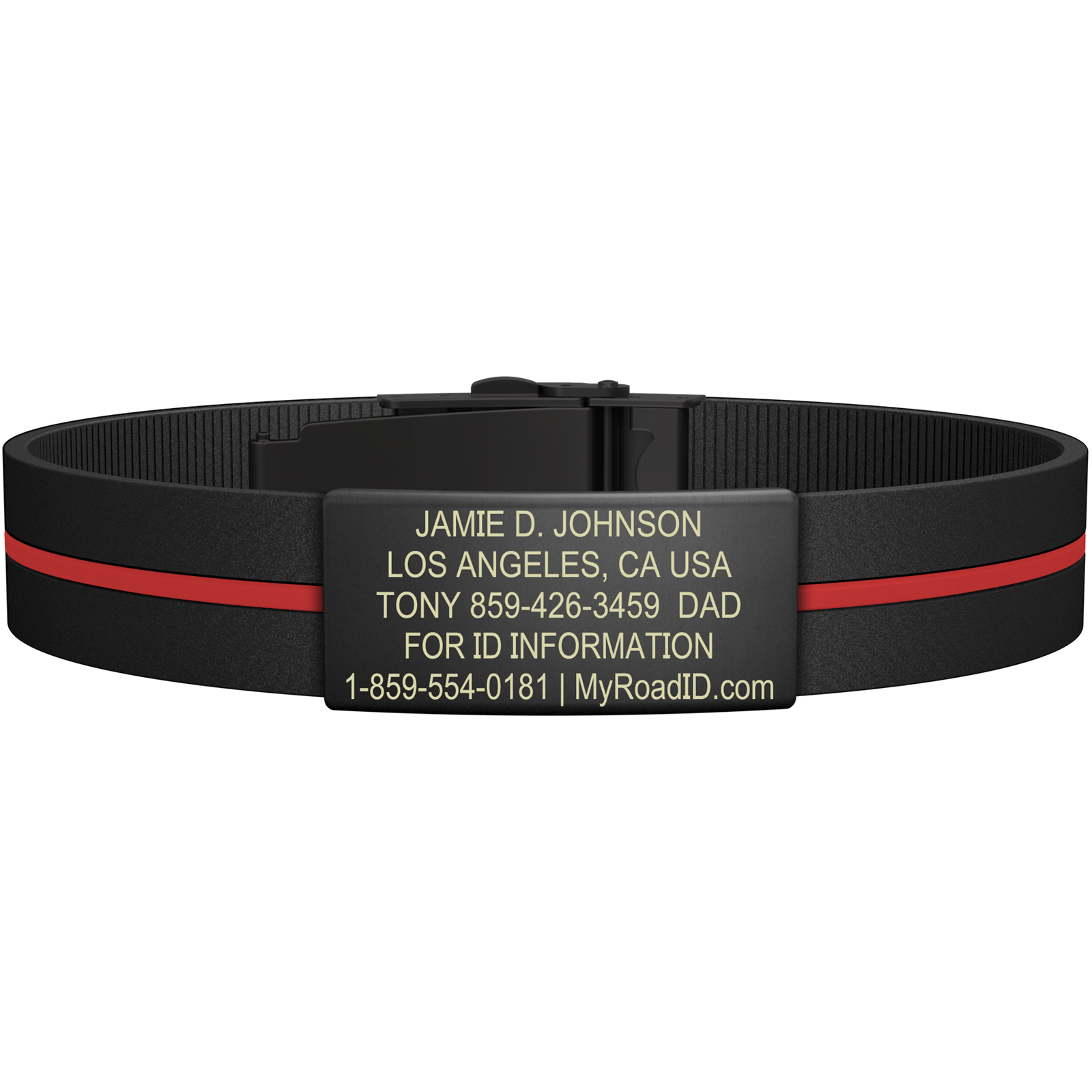 The Wrist ID Elite 13mm Graphite Silicone Clasp