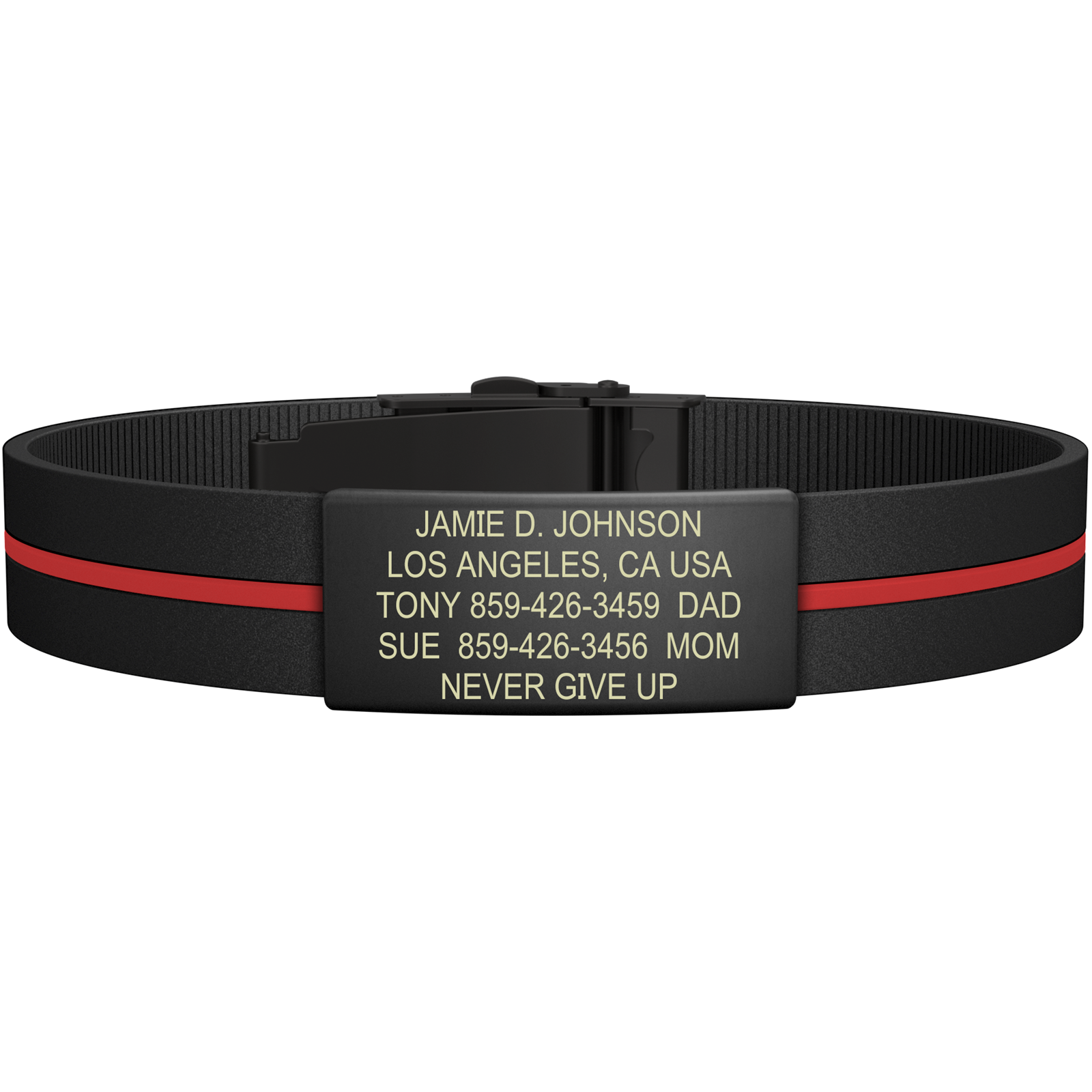 The Wrist ID Elite 13mm Graphite Silicone Clasp