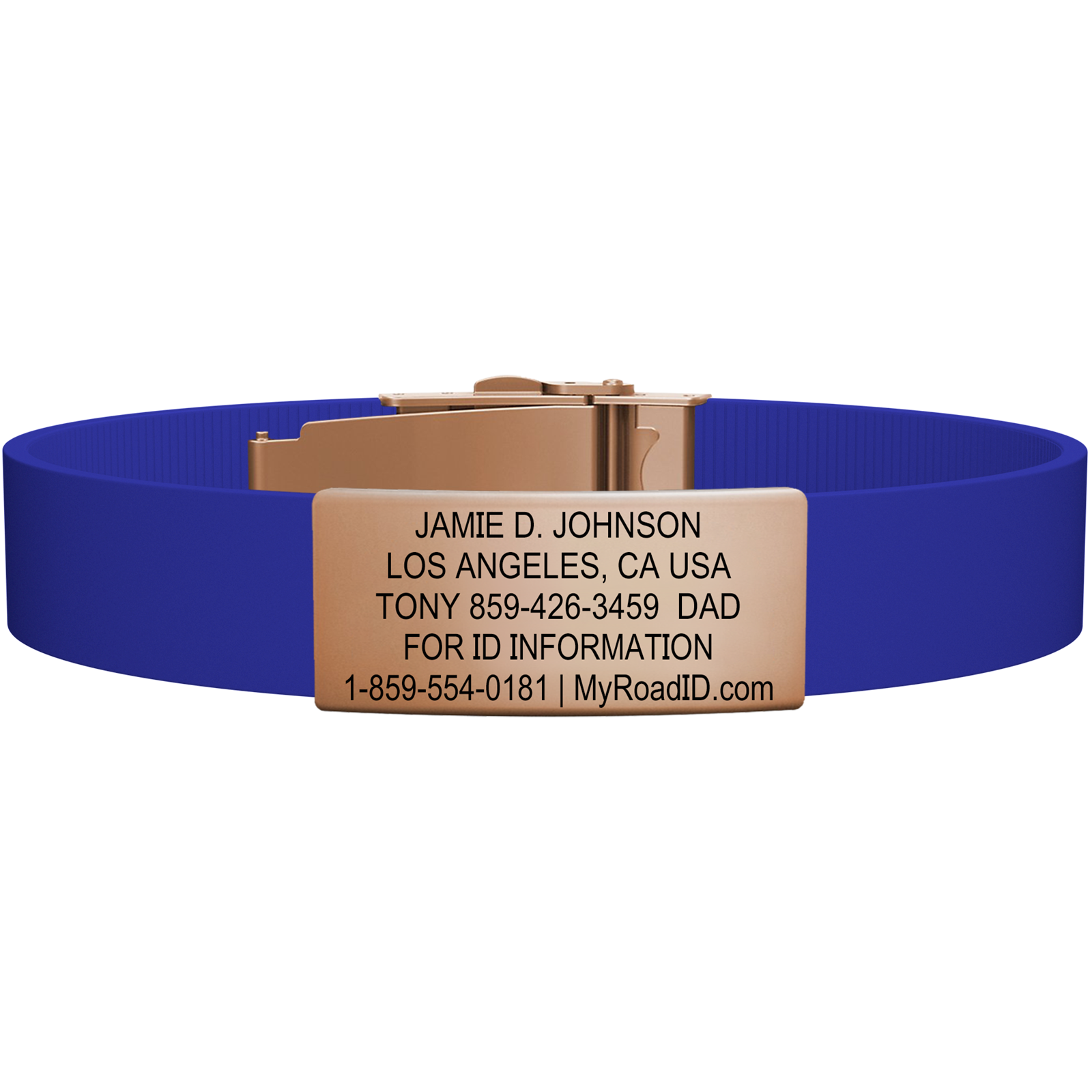 The Wrist ID Elite 13mm Rose Gold Silicone Clasp