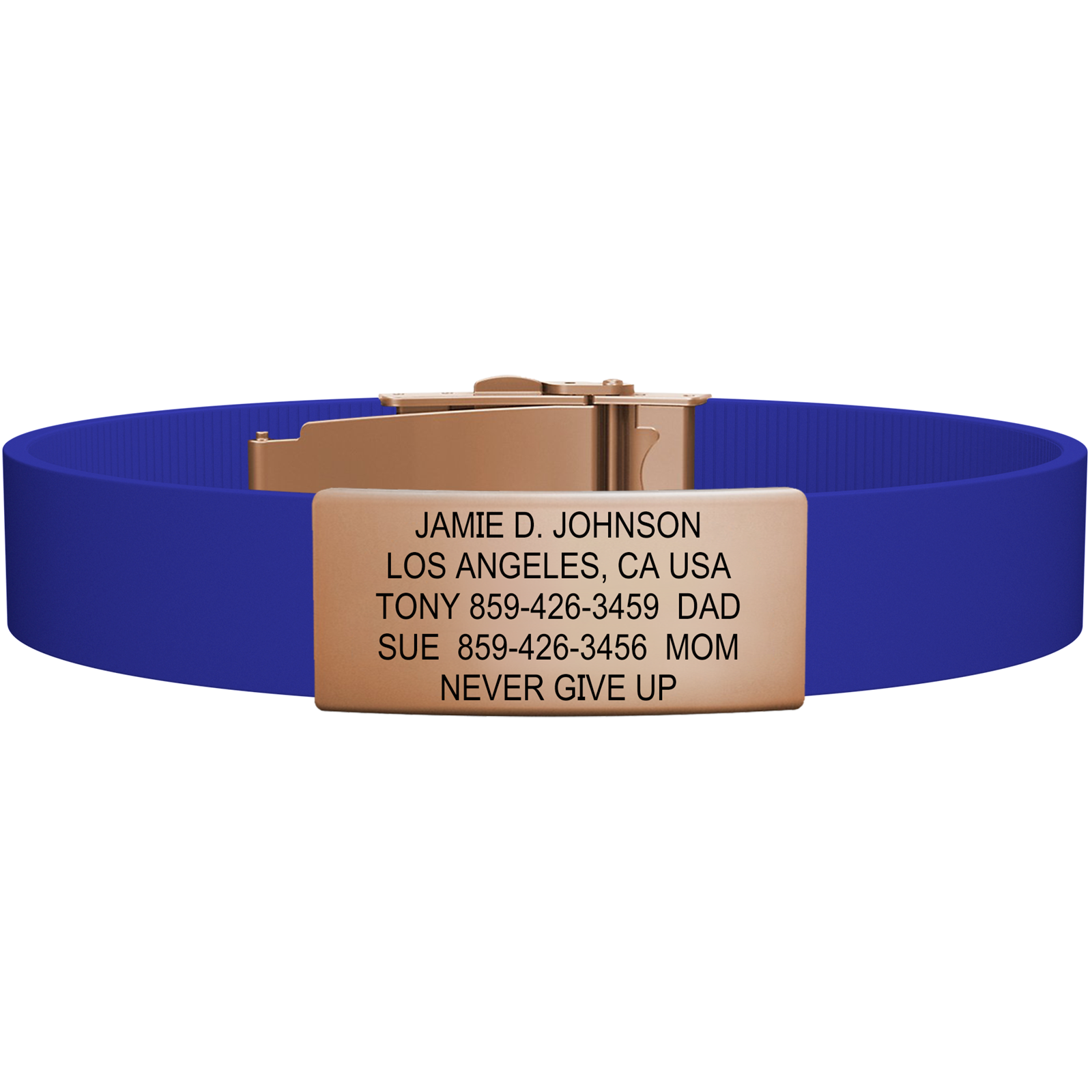 The Wrist ID Elite 13mm Rose Gold Silicone Clasp