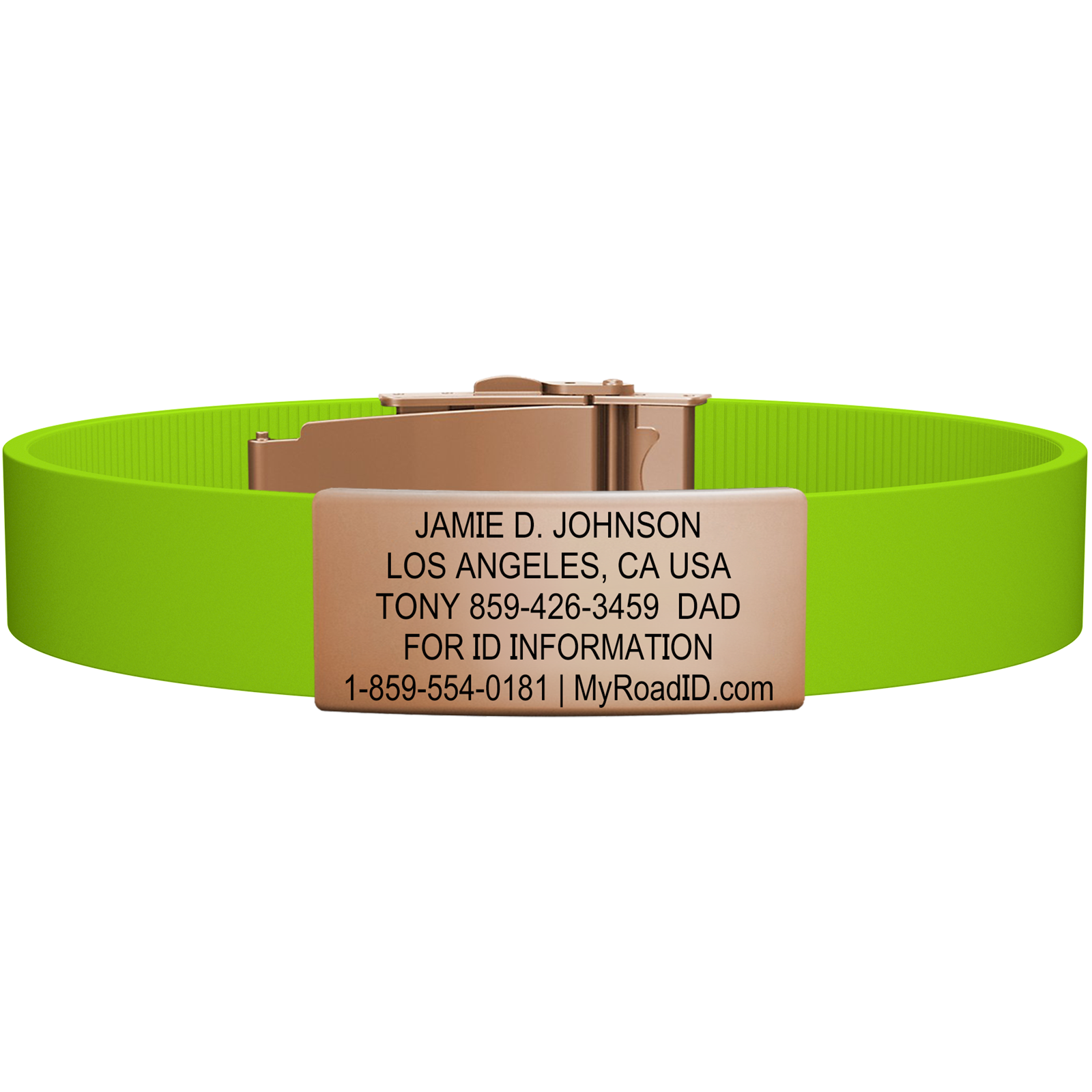 The Wrist ID Elite 13mm Rose Gold Silicone Clasp