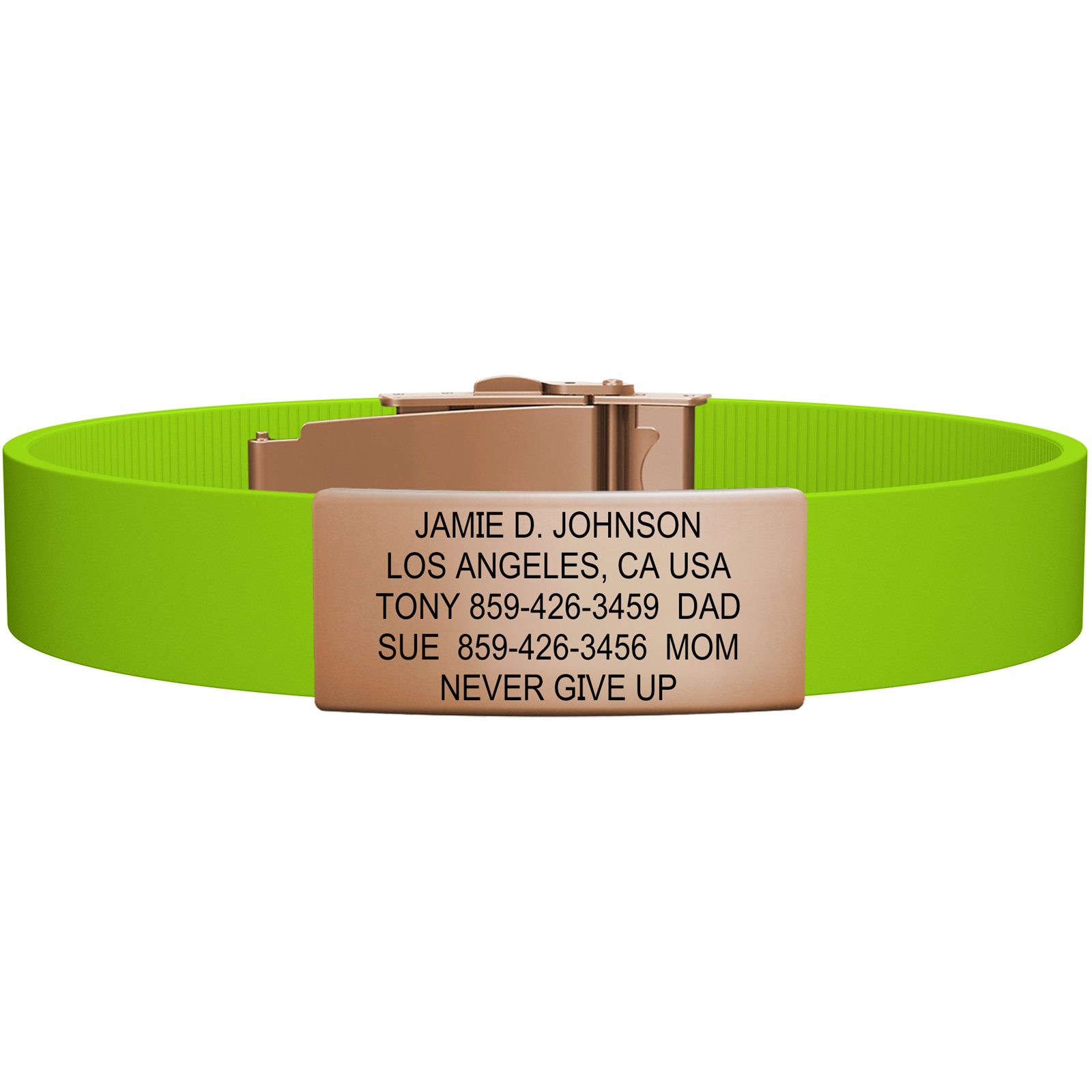 The Wrist ID Elite 13mm Rose Gold Silicone Clasp