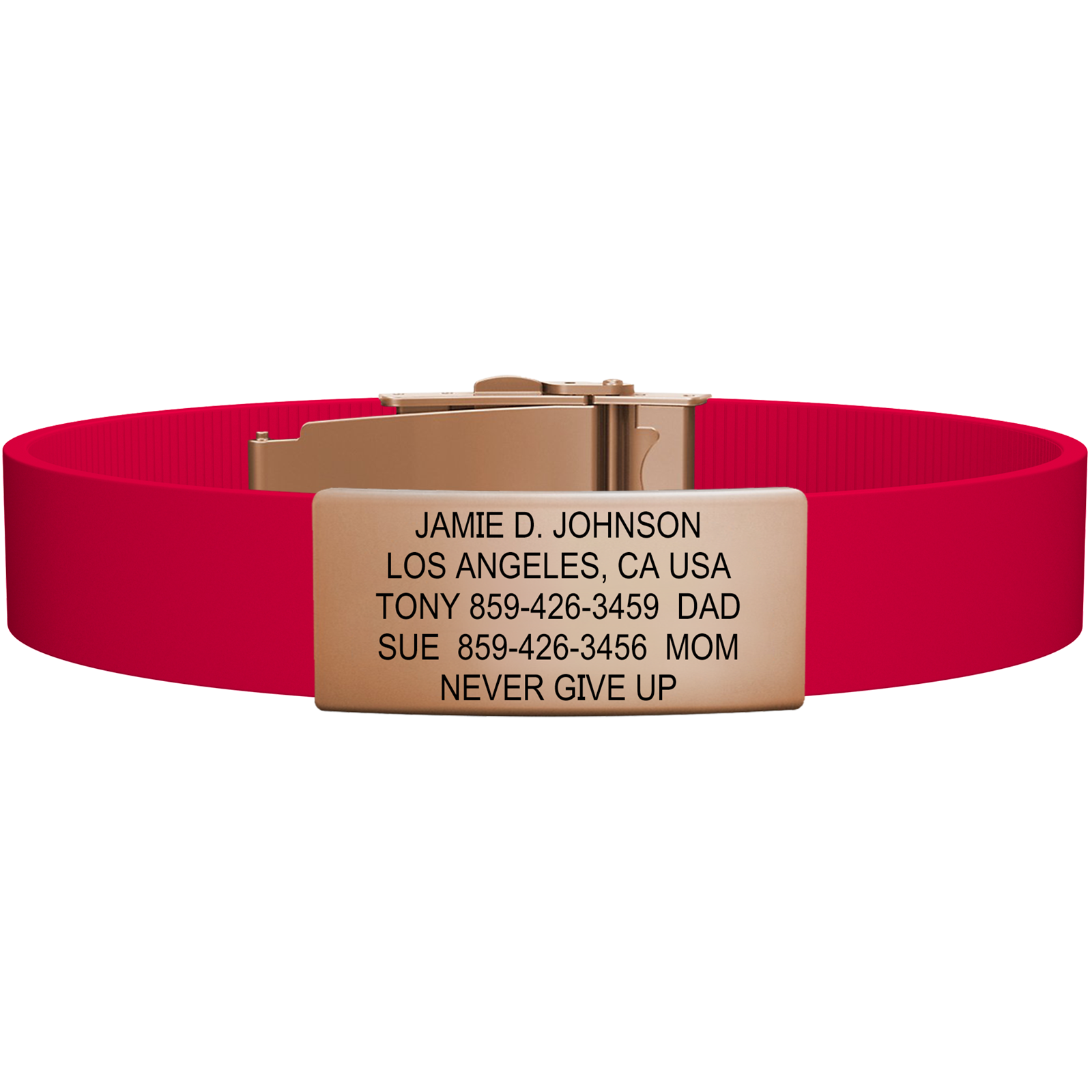 The Wrist ID Elite 13mm Rose Gold Silicone Clasp