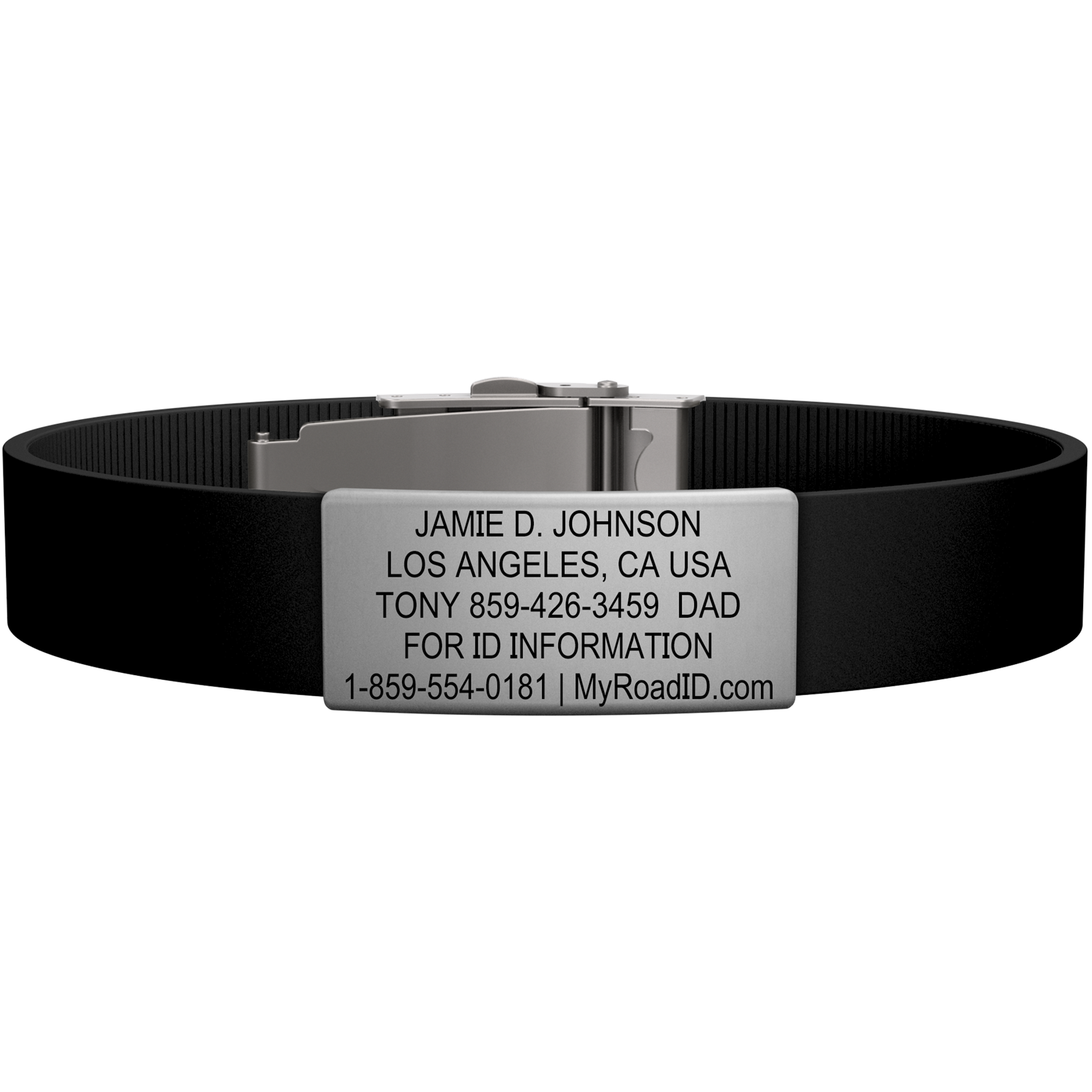 The Wrist ID Elite 13mm Slate Silicone Clasp