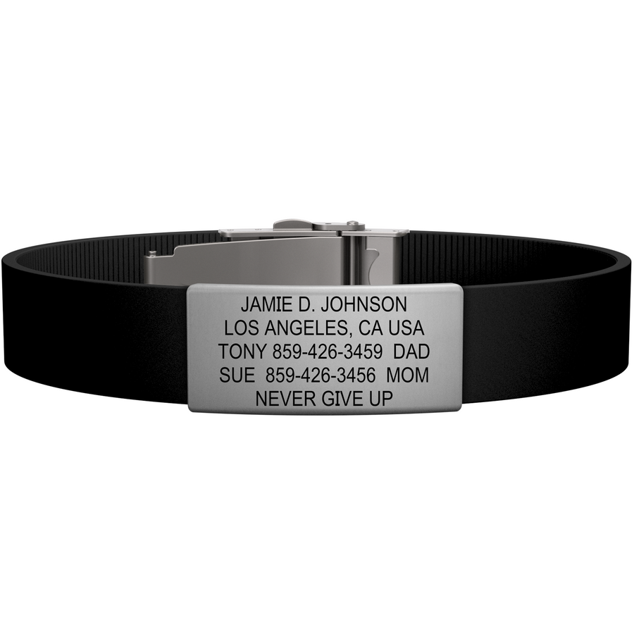 The Wrist ID Elite 13mm Slate Silicone Clasp