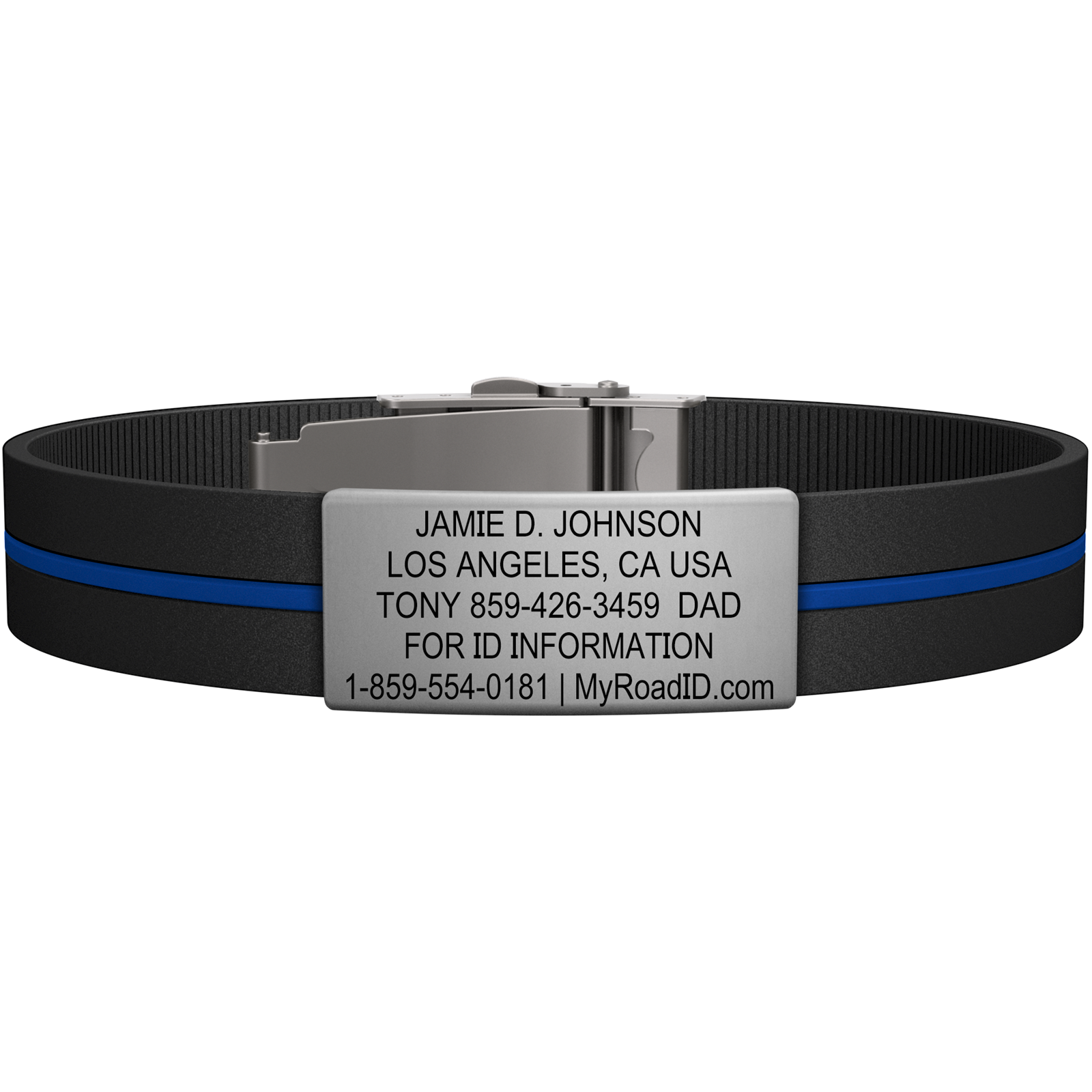 The Wrist ID Elite 13mm Slate Silicone Clasp