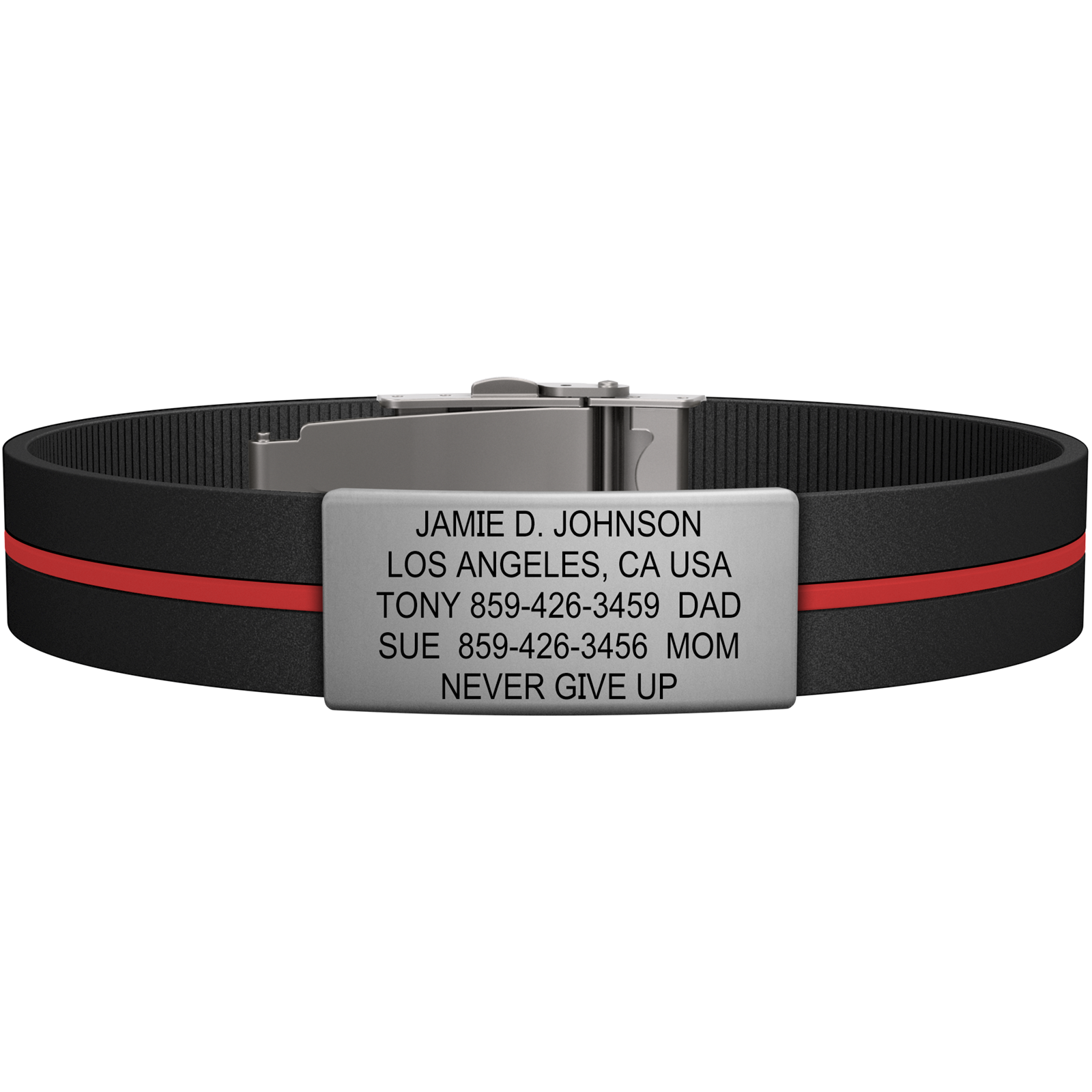 The Wrist ID Elite 13mm Slate Silicone Clasp