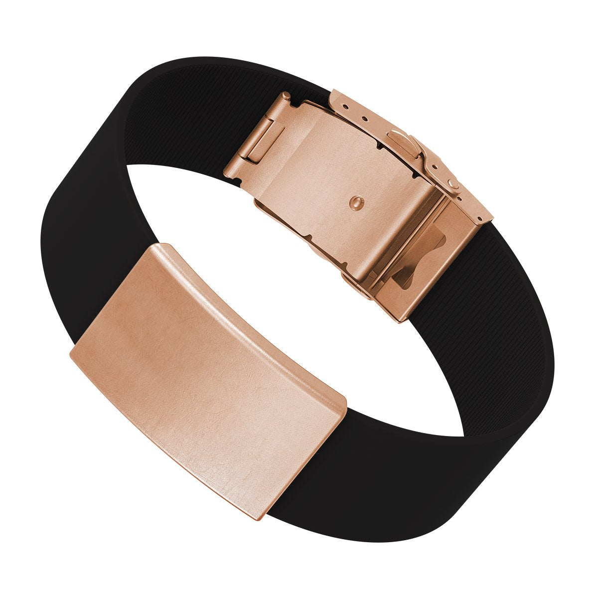 The Wrist ID Elite 19mm Rose Gold Silicone Clasp
