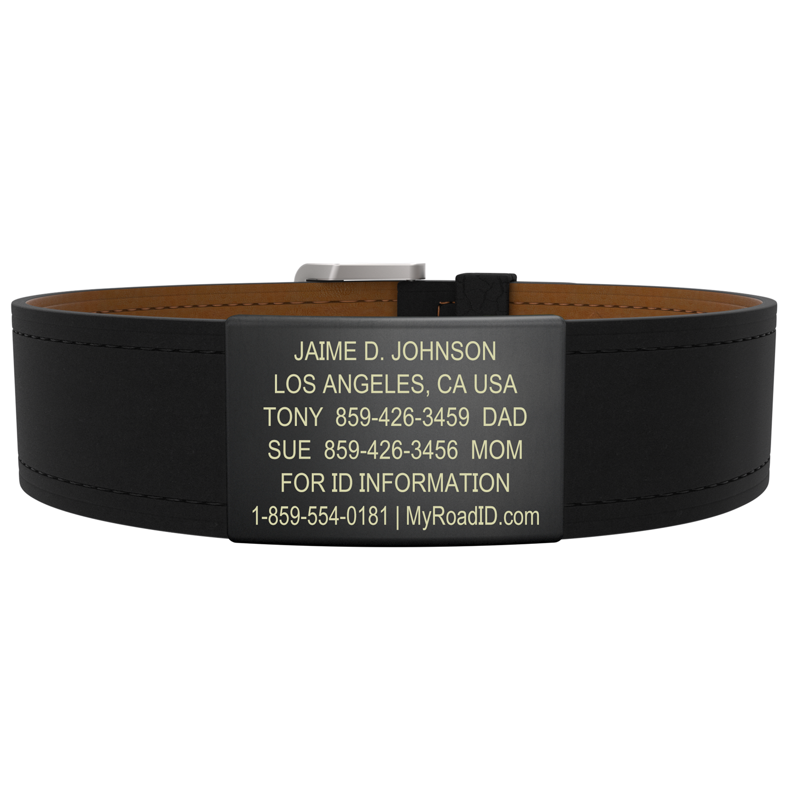 The Wrist ID Elite 19mm Graphite Leather Buckle