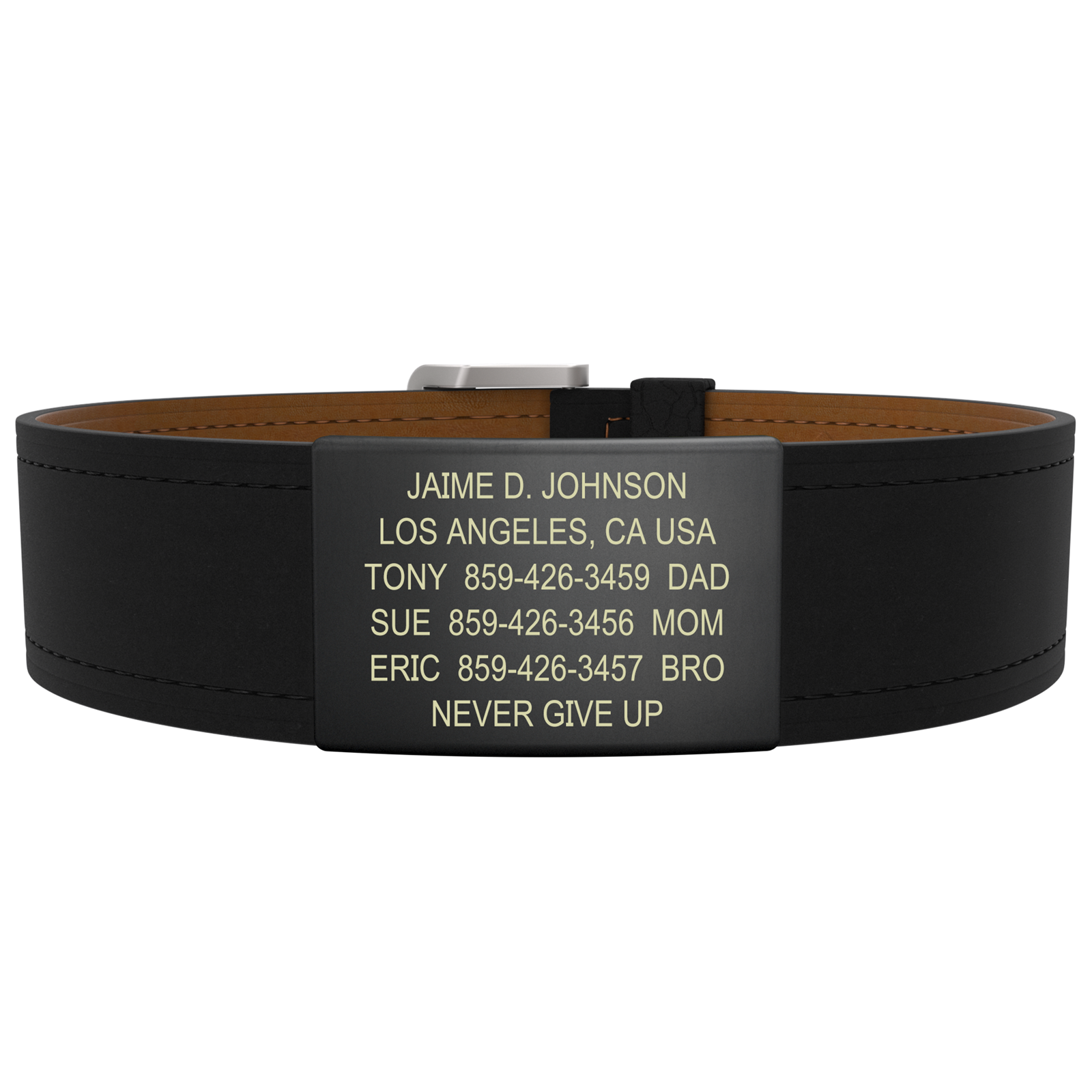 The Wrist ID Elite 19mm Graphite Leather Buckle