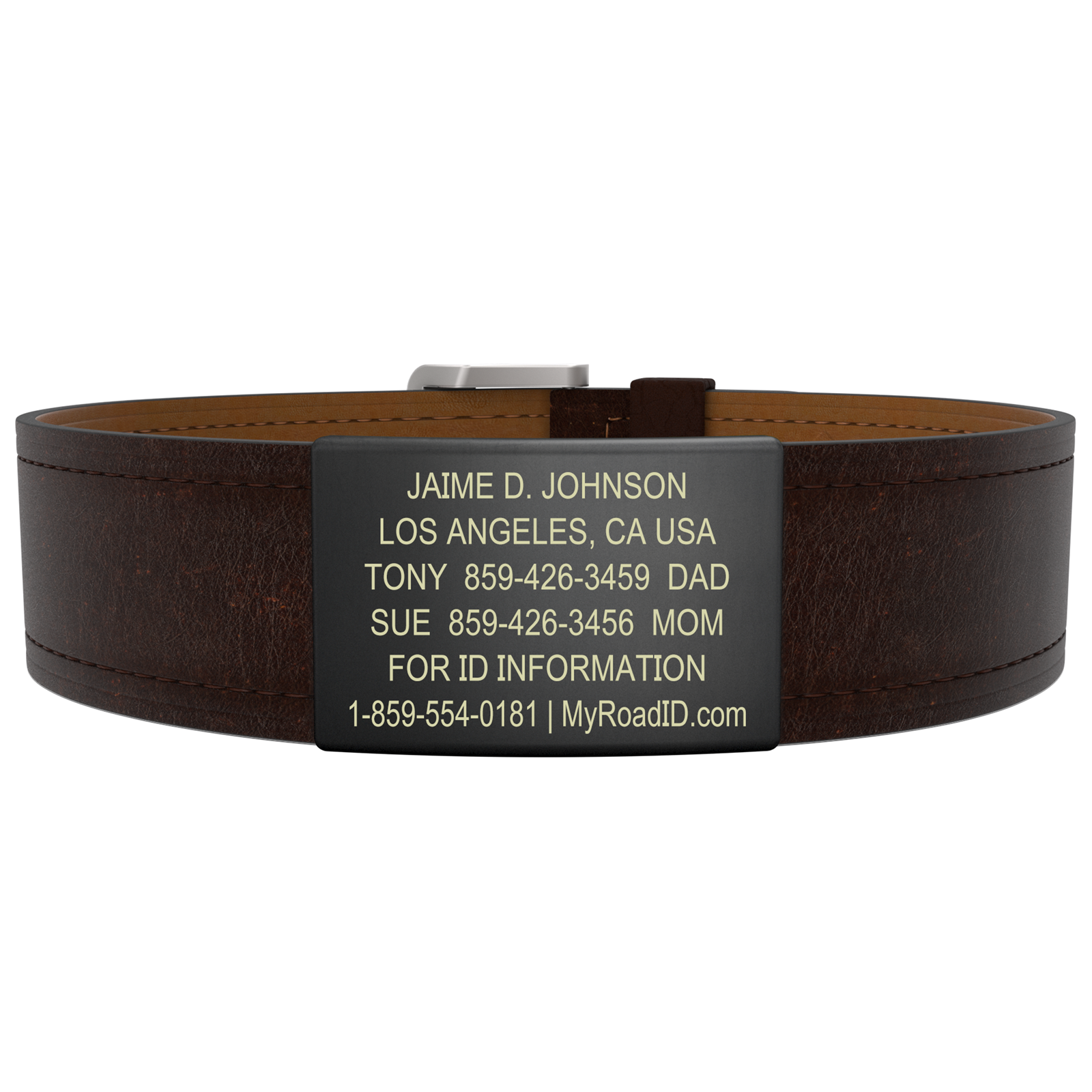 The Wrist ID Elite 19mm Graphite Leather Buckle