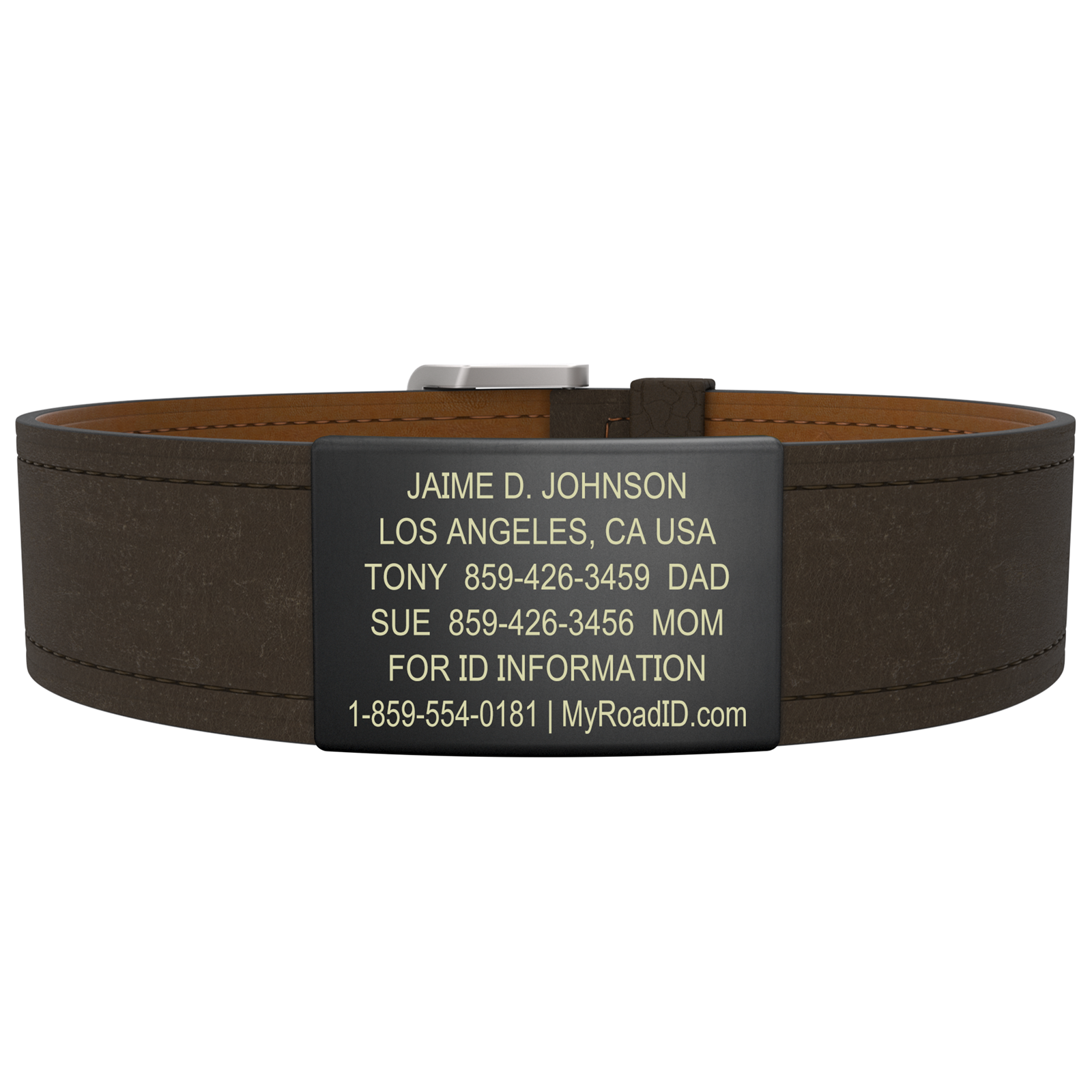 The Wrist ID Elite 19mm Graphite Leather Buckle