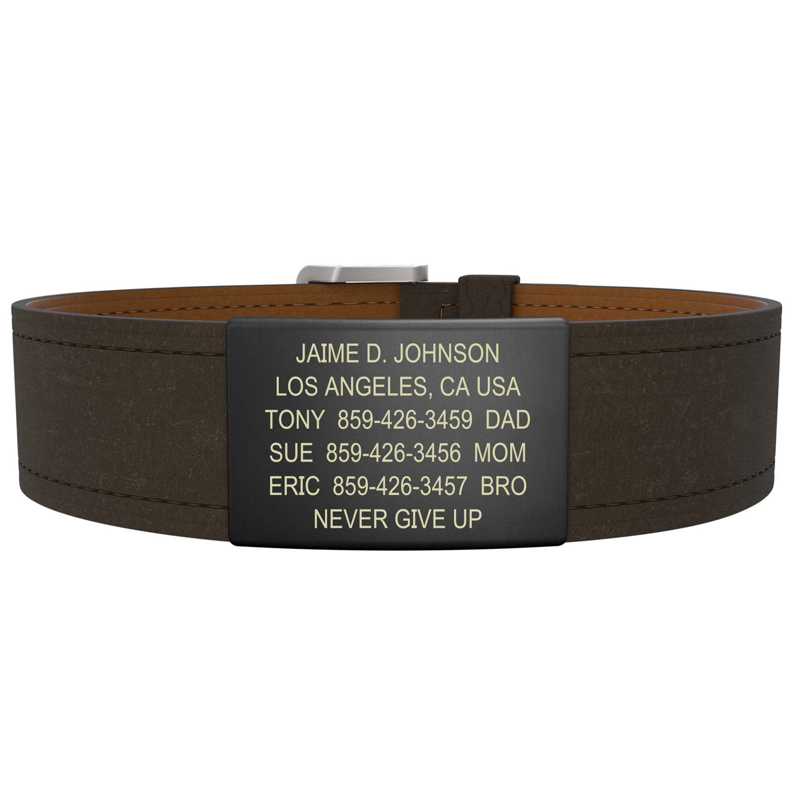 The Wrist ID Elite 19mm Graphite Leather Buckle