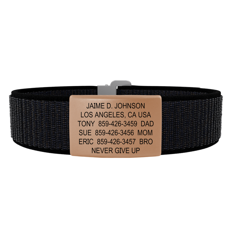 The Wrist ID Elite 19mm Rose Gold Nylon Loop