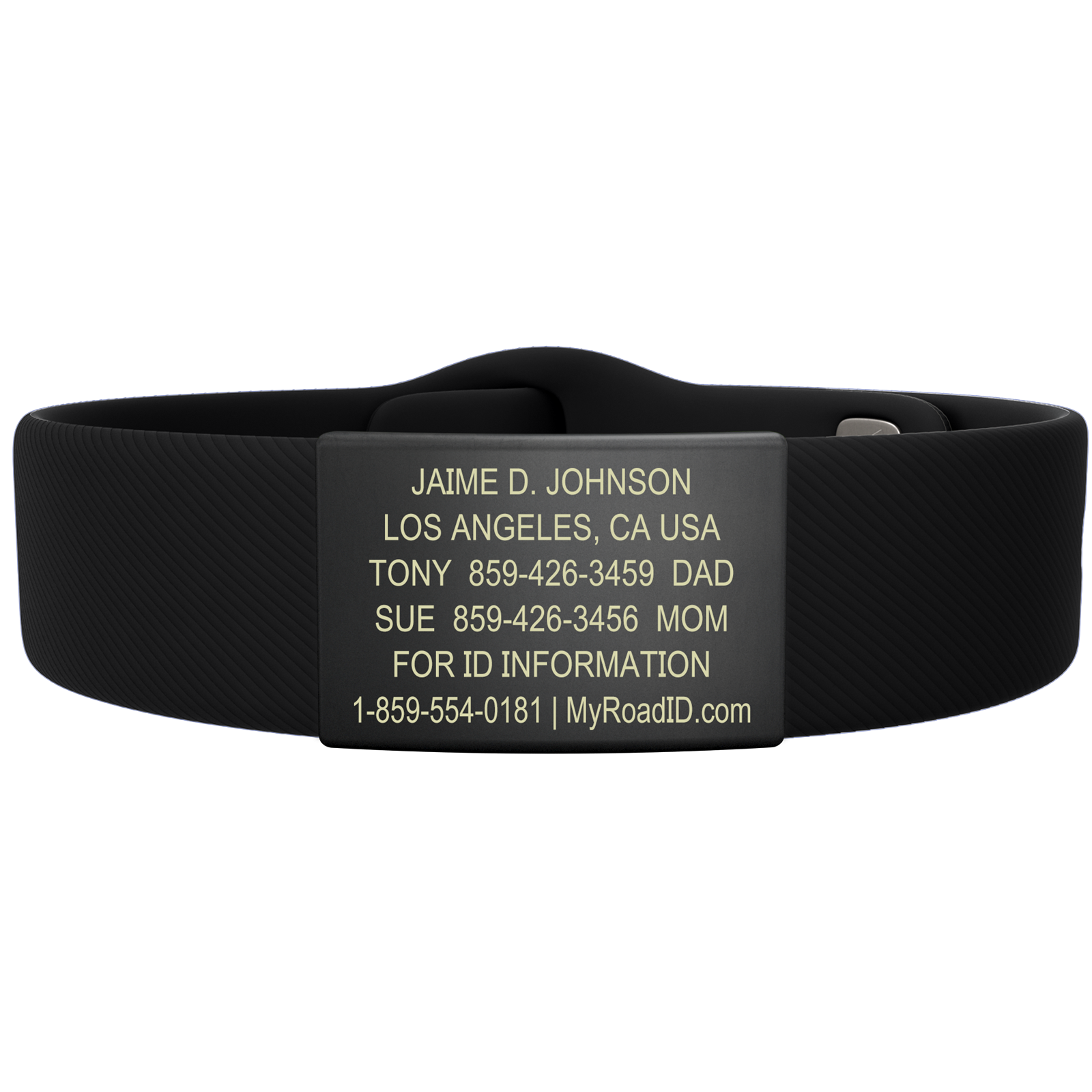 The Wrist ID Elite 19mm Graphite Silicone Pin-Tuck