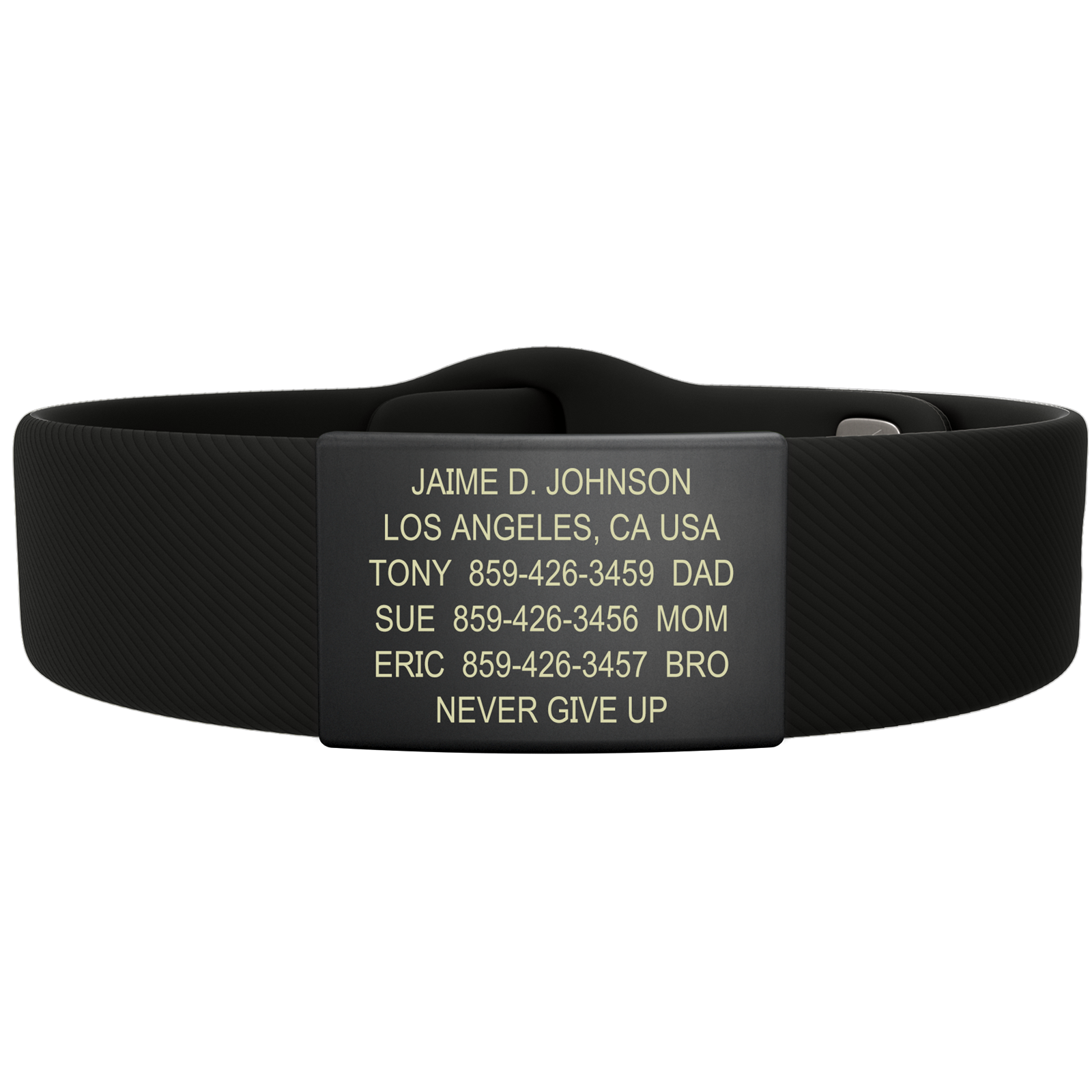 The Wrist ID Elite 19mm Graphite Silicone Pin-Tuck