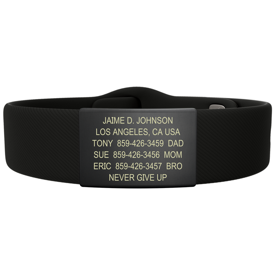 The Wrist ID Elite 19mm Graphite Silicone Pin-Tuck