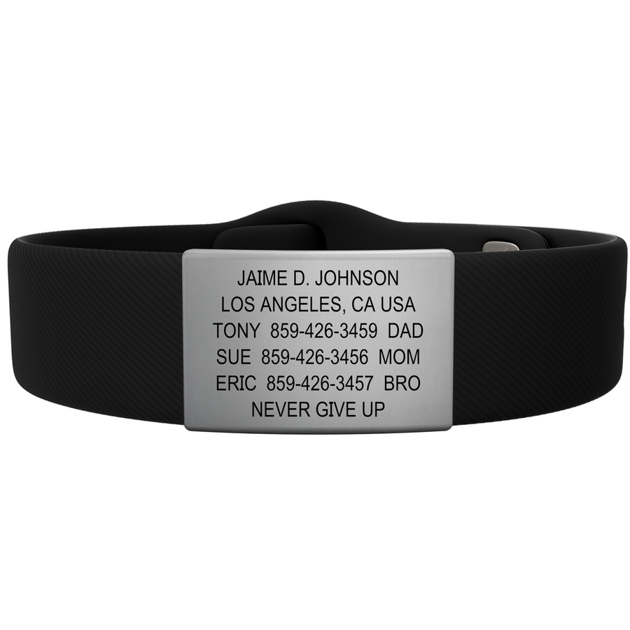 The Wrist ID Elite 19mm Slate Silicone Pin-Tuck