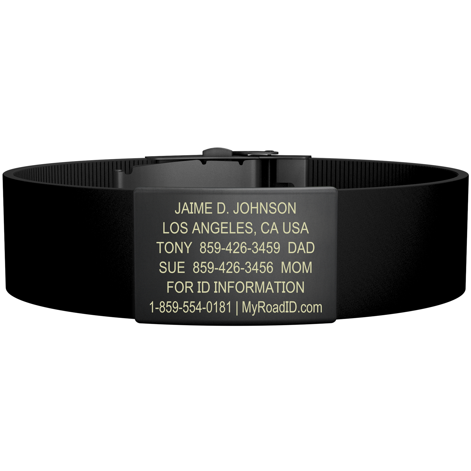 The Wrist ID Elite 19mm Graphite Silicone Clasp