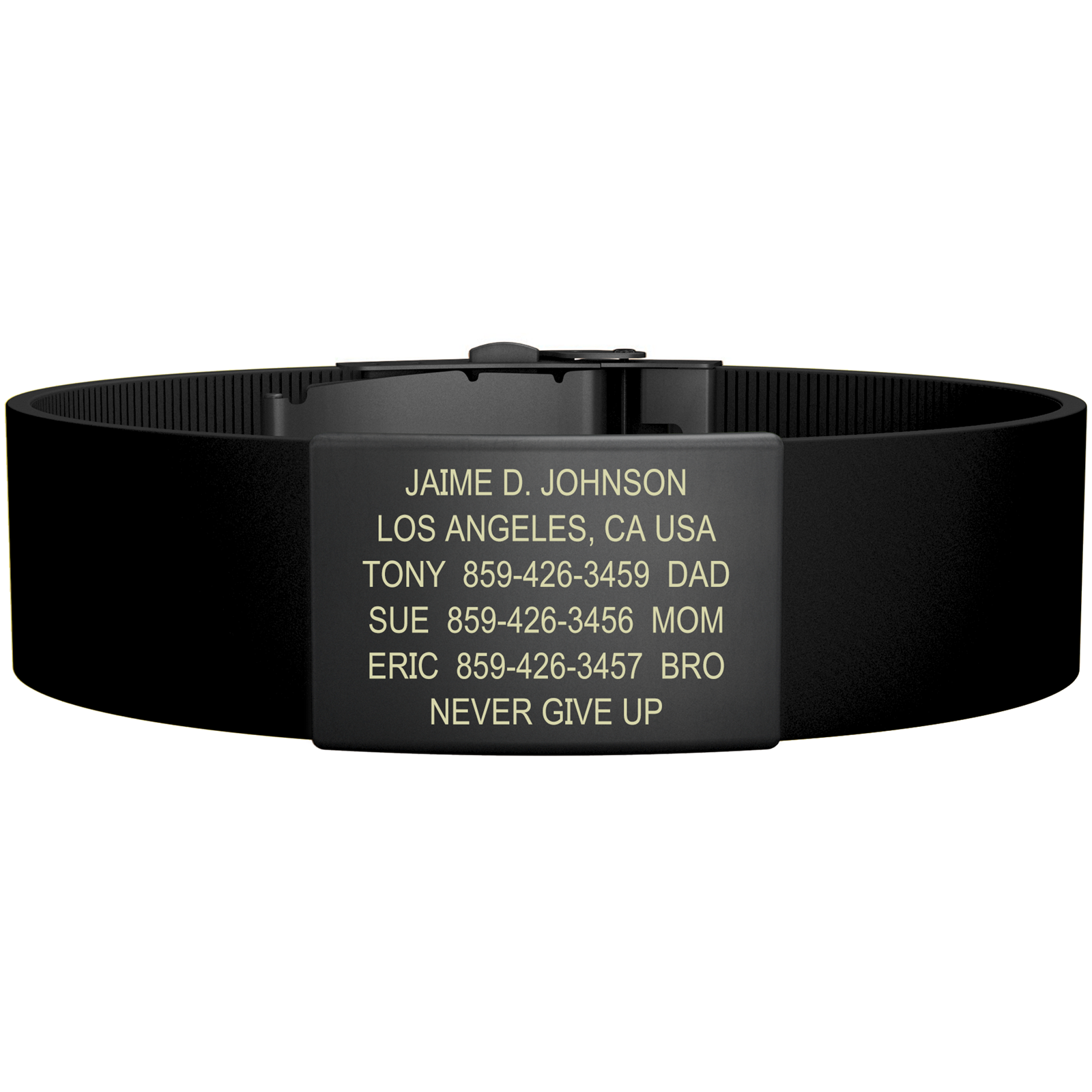 The Wrist ID Elite 19mm Graphite Silicone Clasp