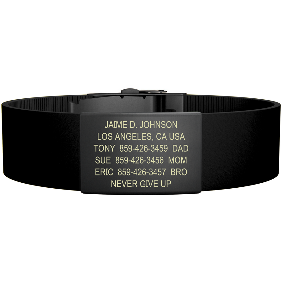 The Wrist ID Elite 19mm Graphite Silicone Clasp