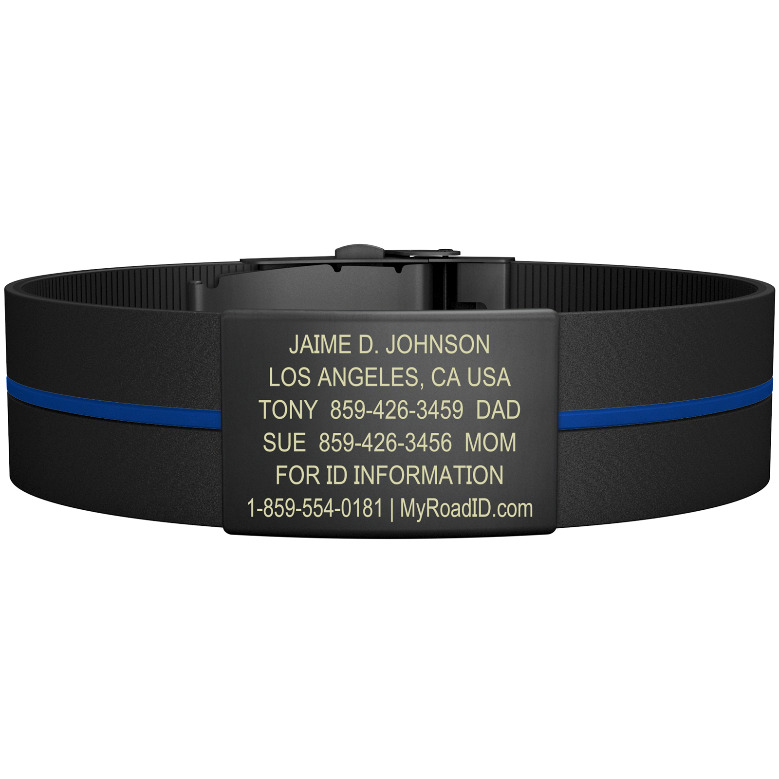 The Wrist ID Elite 19mm Graphite Silicone Clasp