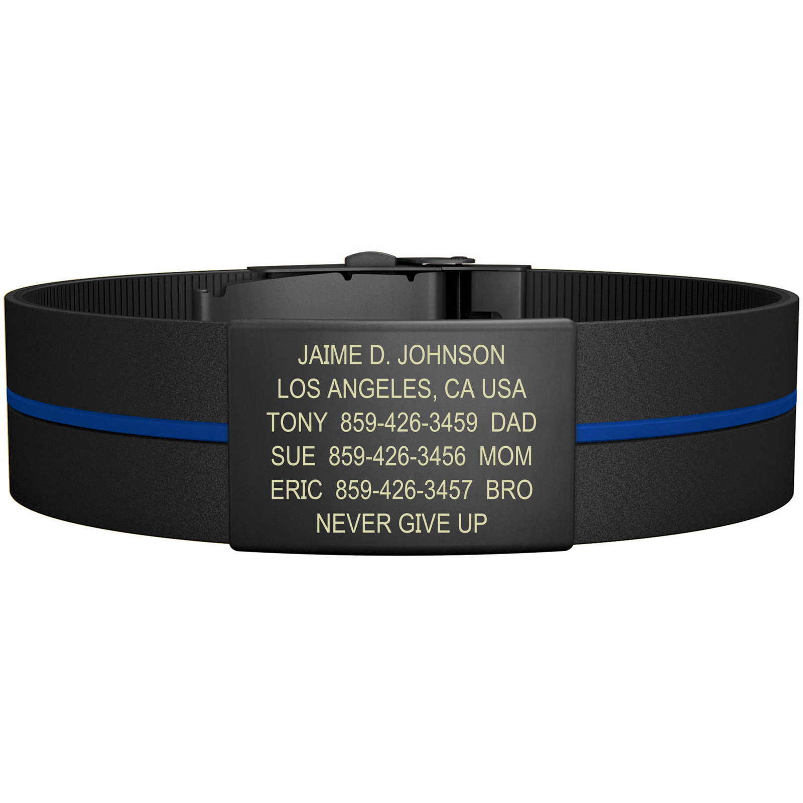 The Wrist ID Elite 19mm Graphite Silicone Clasp