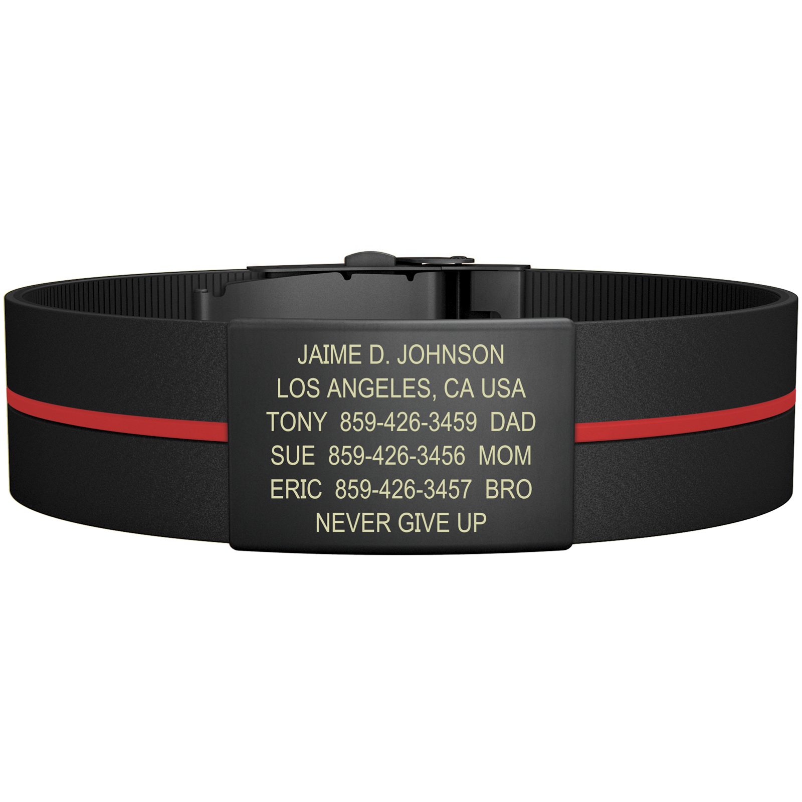 The Wrist ID Elite 19mm Graphite Silicone Clasp