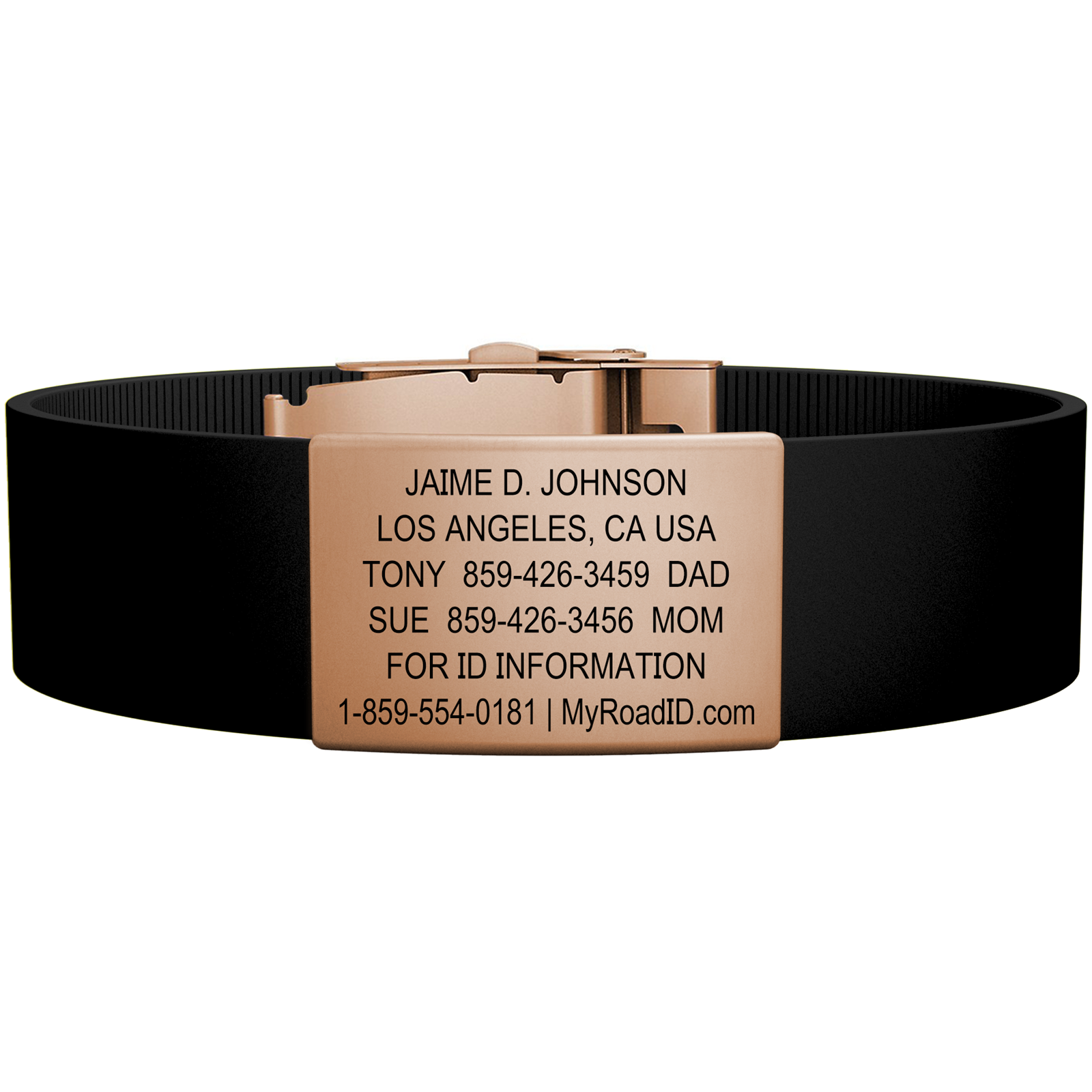 The Wrist ID Elite 19mm Rose Gold Silicone Clasp