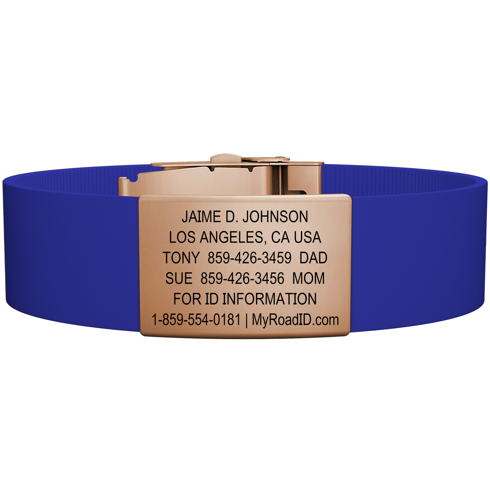 The Wrist ID Elite 19mm Rose Gold Silicone Clasp