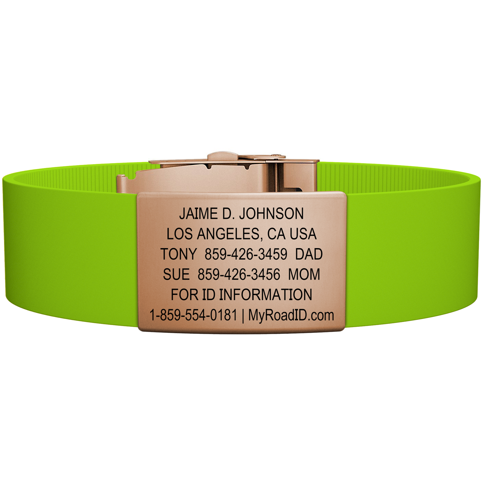 The Wrist ID Elite 19mm Rose Gold Silicone Clasp