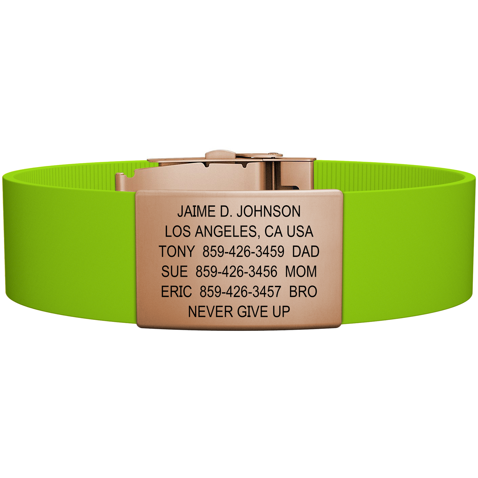 The Wrist ID Elite 19mm Rose Gold Silicone Clasp