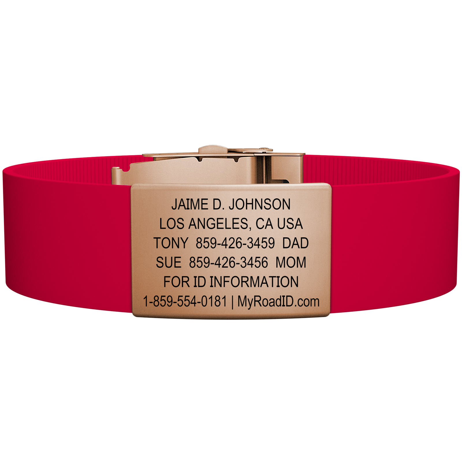 The Wrist ID Elite 19mm Rose Gold Silicone Clasp