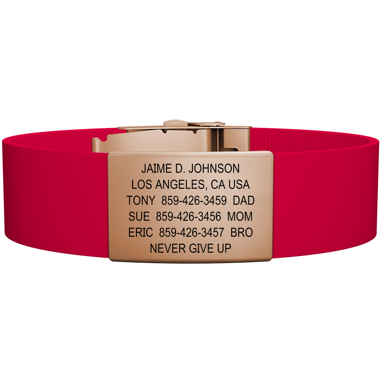 The Wrist ID Elite 19mm Rose Gold Silicone Clasp