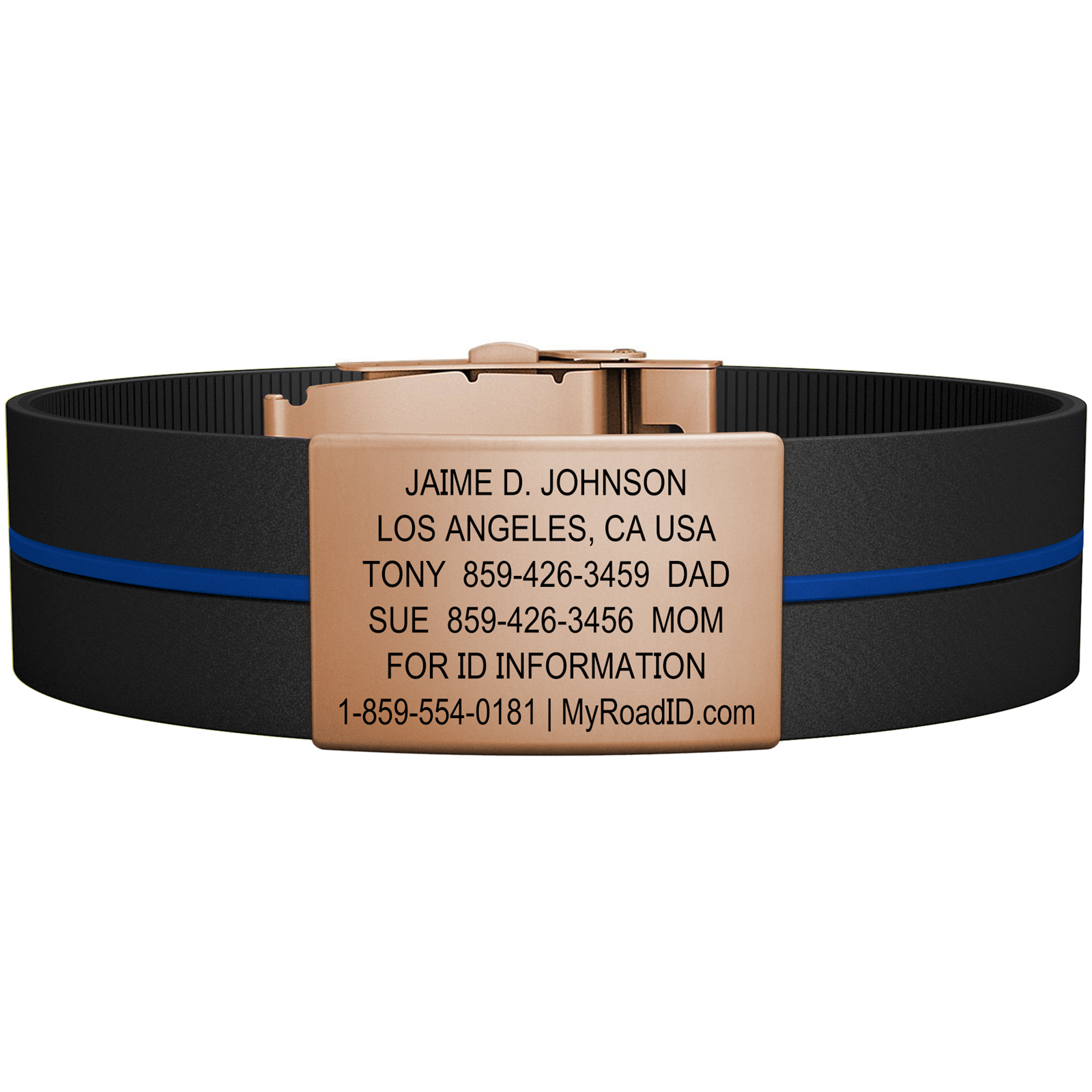 The Wrist ID Elite 19mm Rose Gold Silicone Clasp