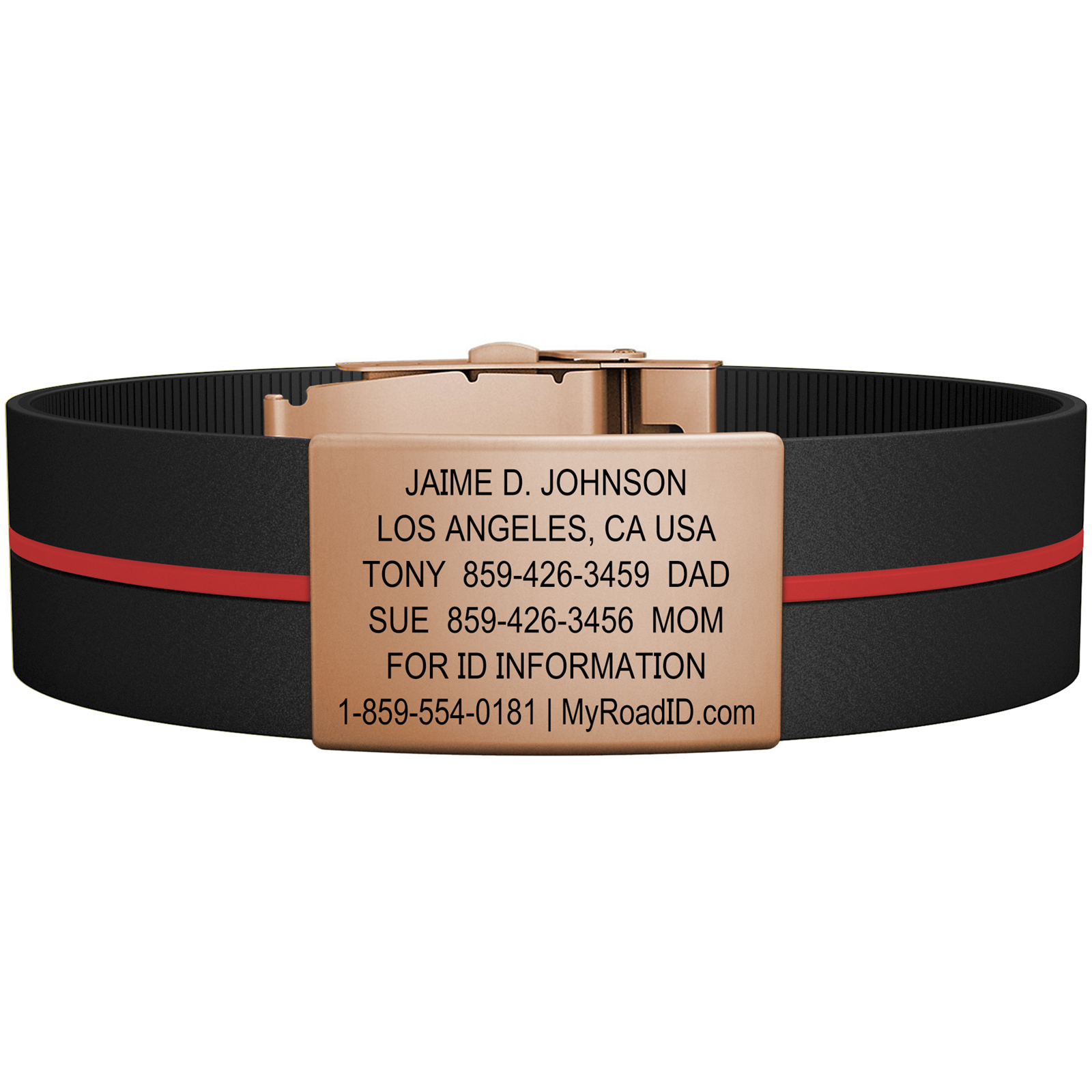 The Wrist ID Elite 19mm Rose Gold Silicone Clasp