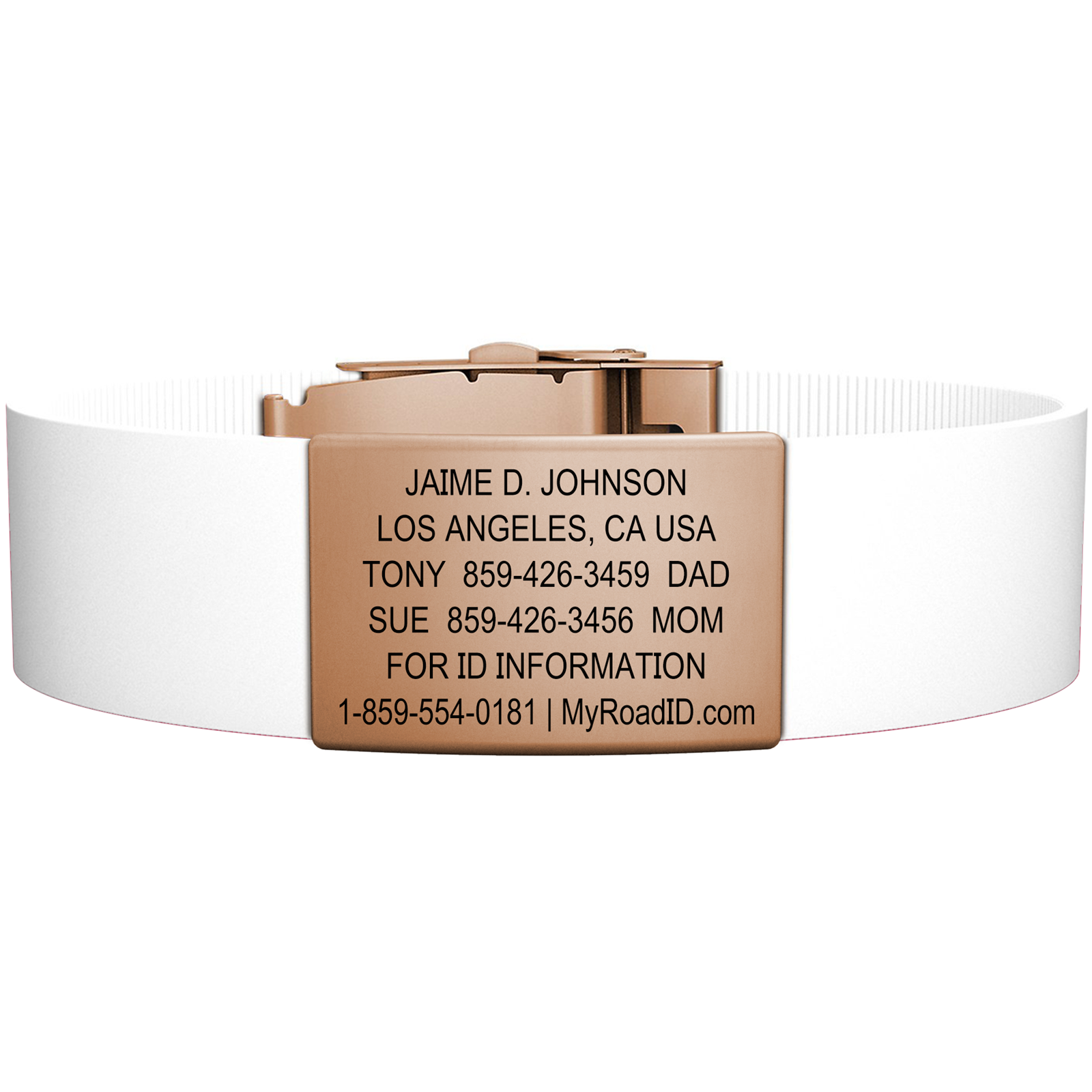 The Wrist ID Elite 19mm Rose Gold Silicone Clasp